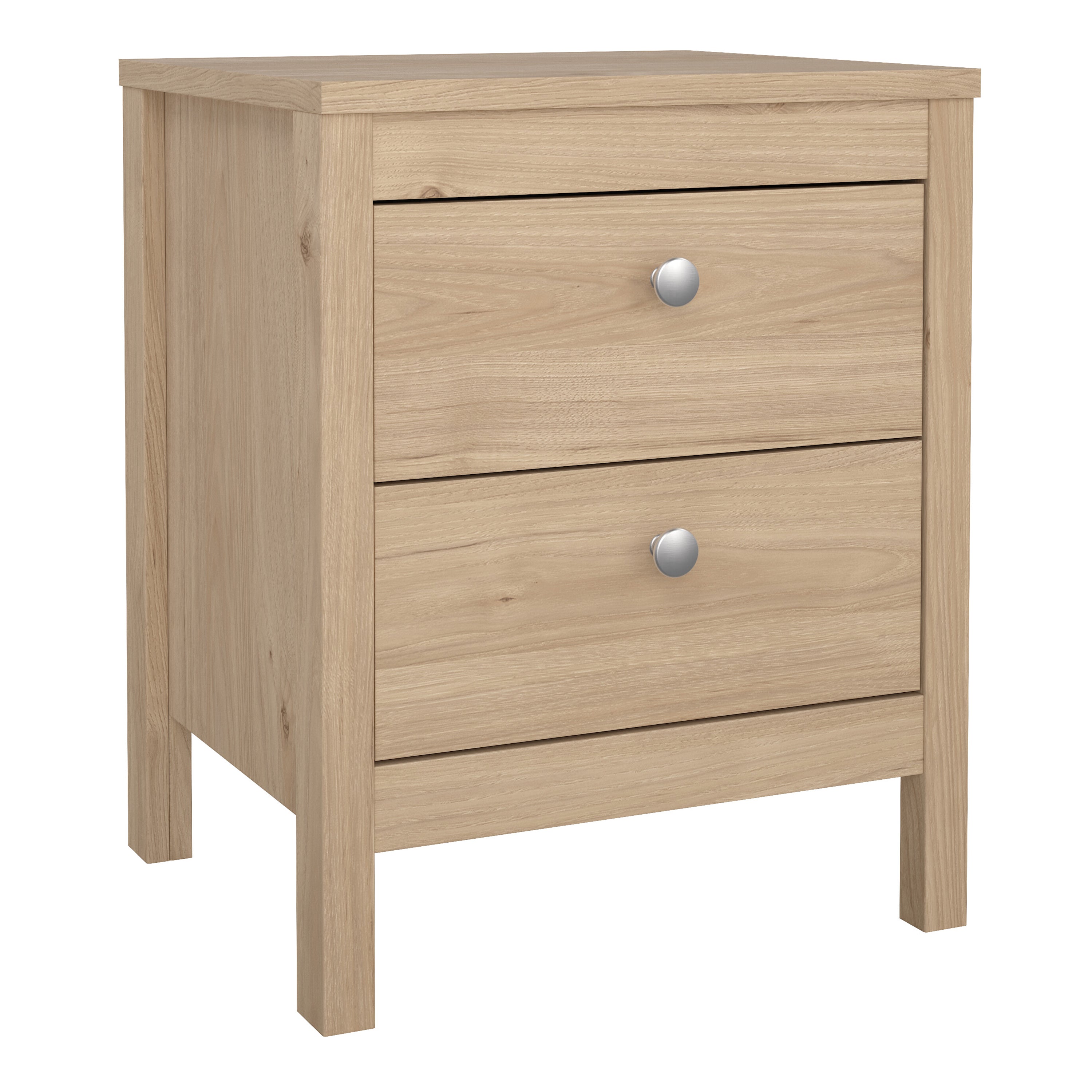 Madrid Package - Bedside Table 2 Drawers + Chest 5 Drawers + 2 Door Wardrobe in Jackson Hickory Oak