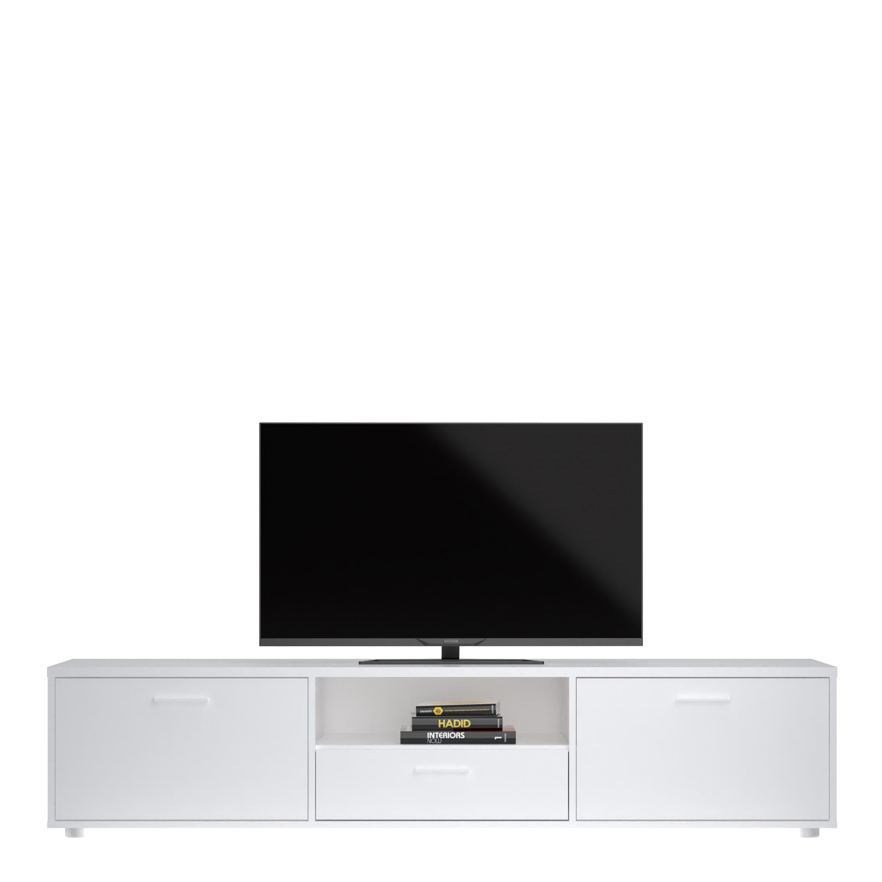 Media TV Unit with 2 Doors 1 Drawer 177cm White