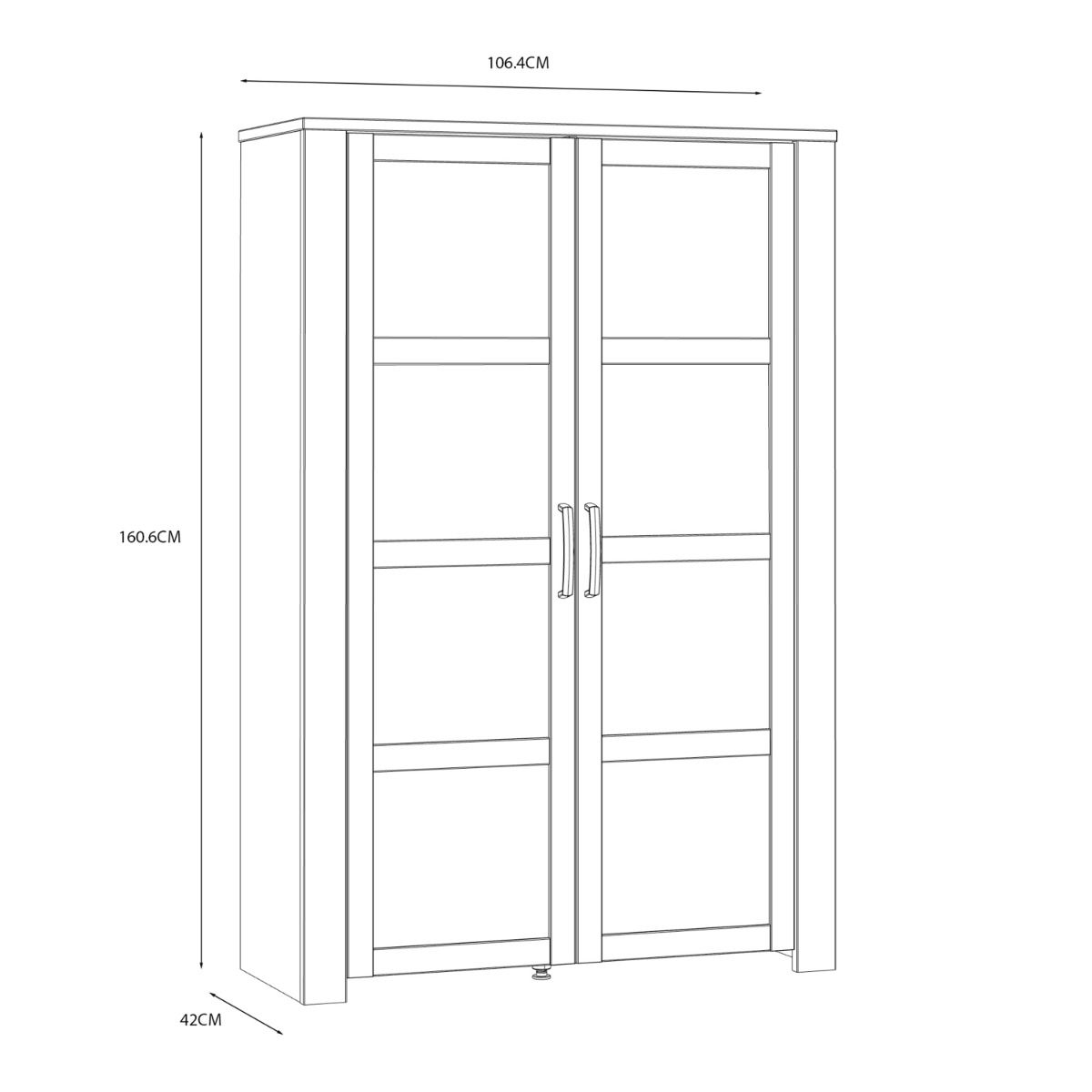 Bohol Display Cabinet inc. 2x LED Lights in Riviera Oak/White