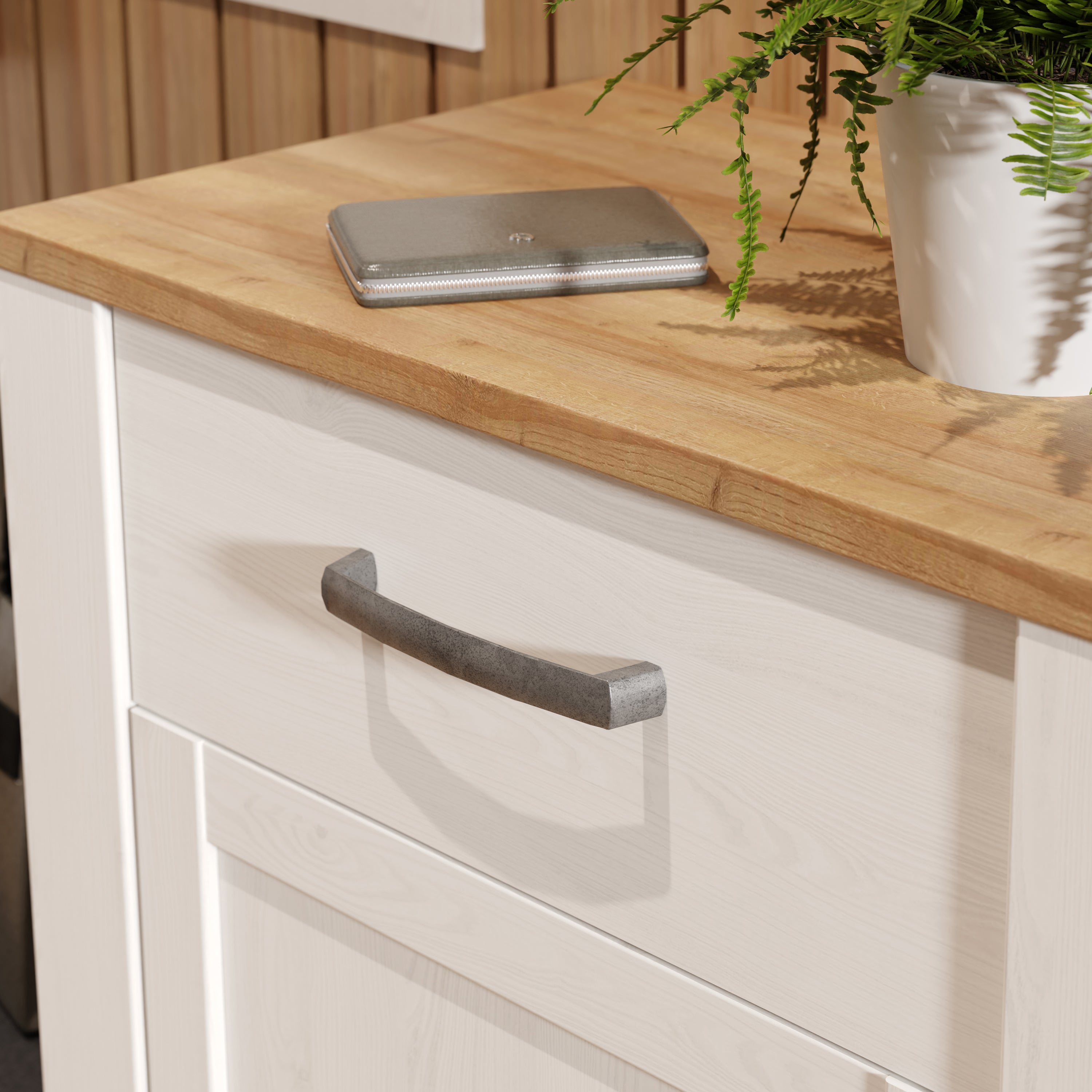 Bohol 1 Door 1 Drawer Shoe Cabinet in Riviera Oak/White