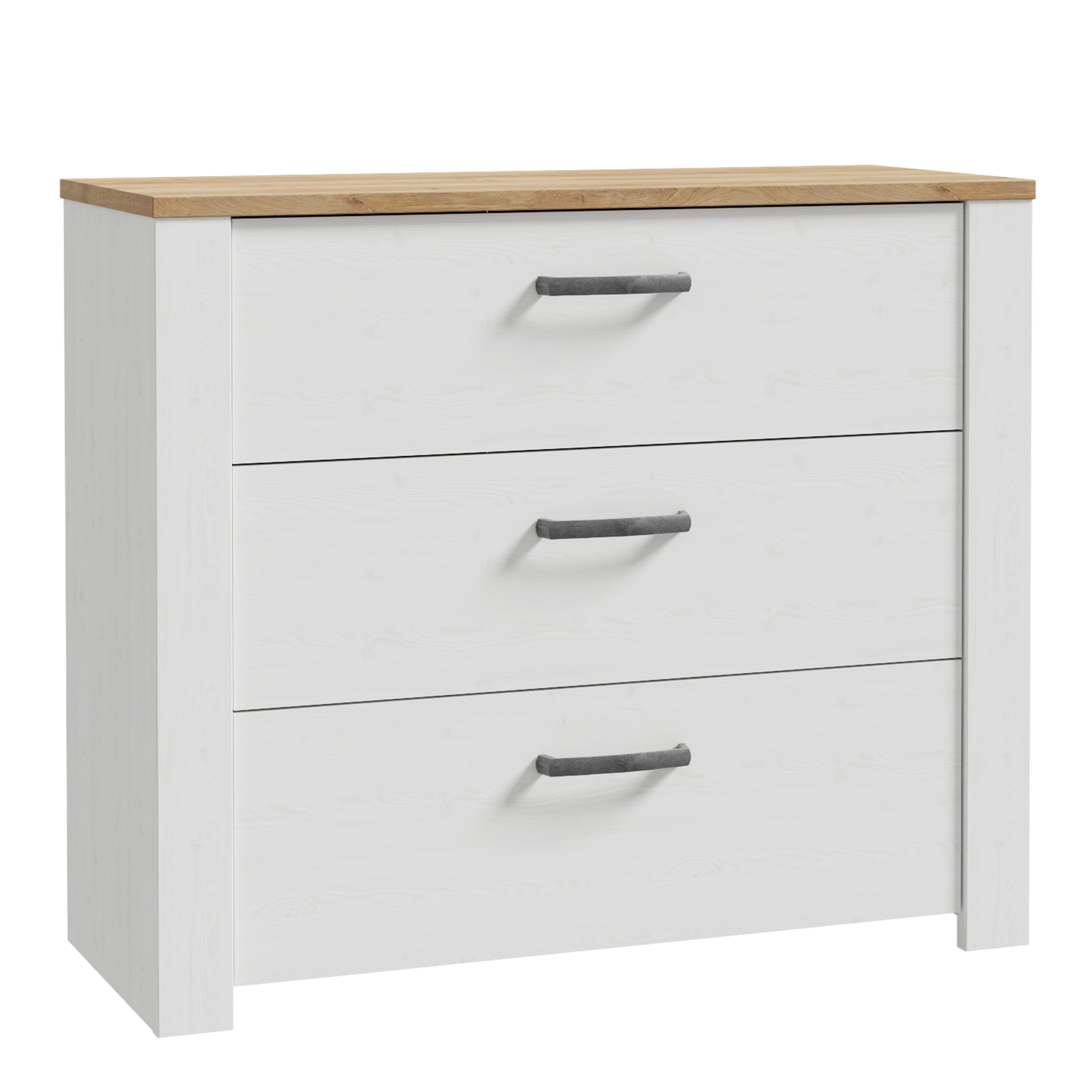 Bohol 3 Drawer Chest in Riviera Oak/White