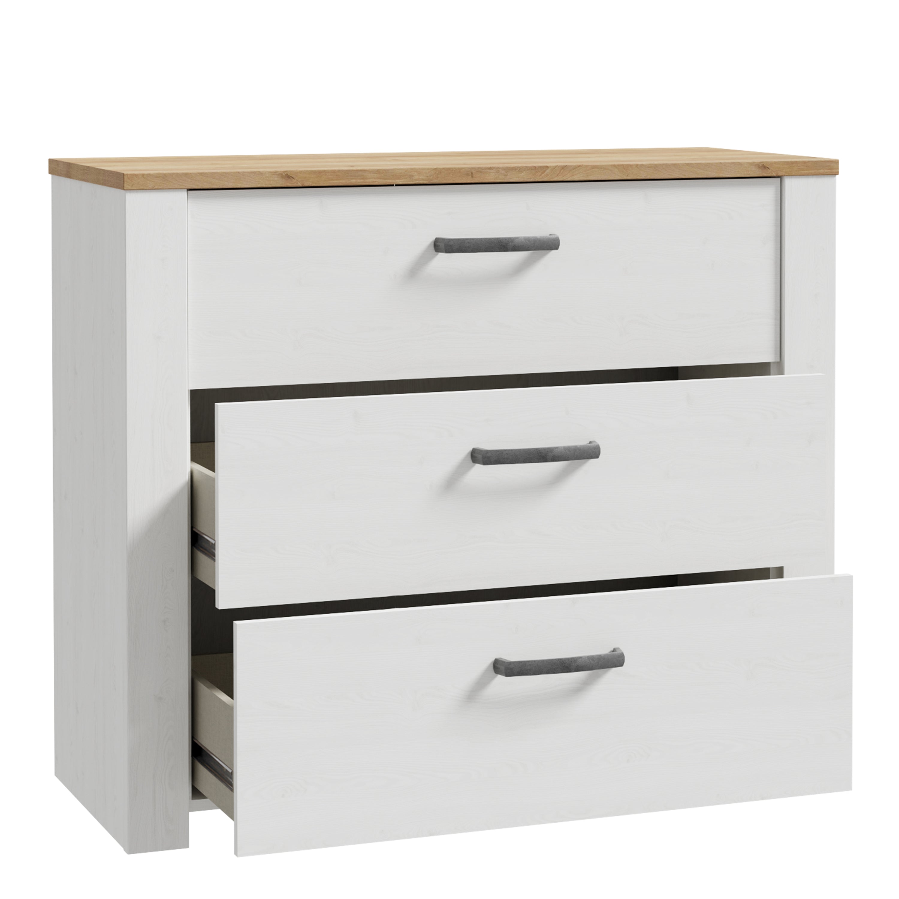 Bohol 3 Drawer Chest in Riviera Oak/White