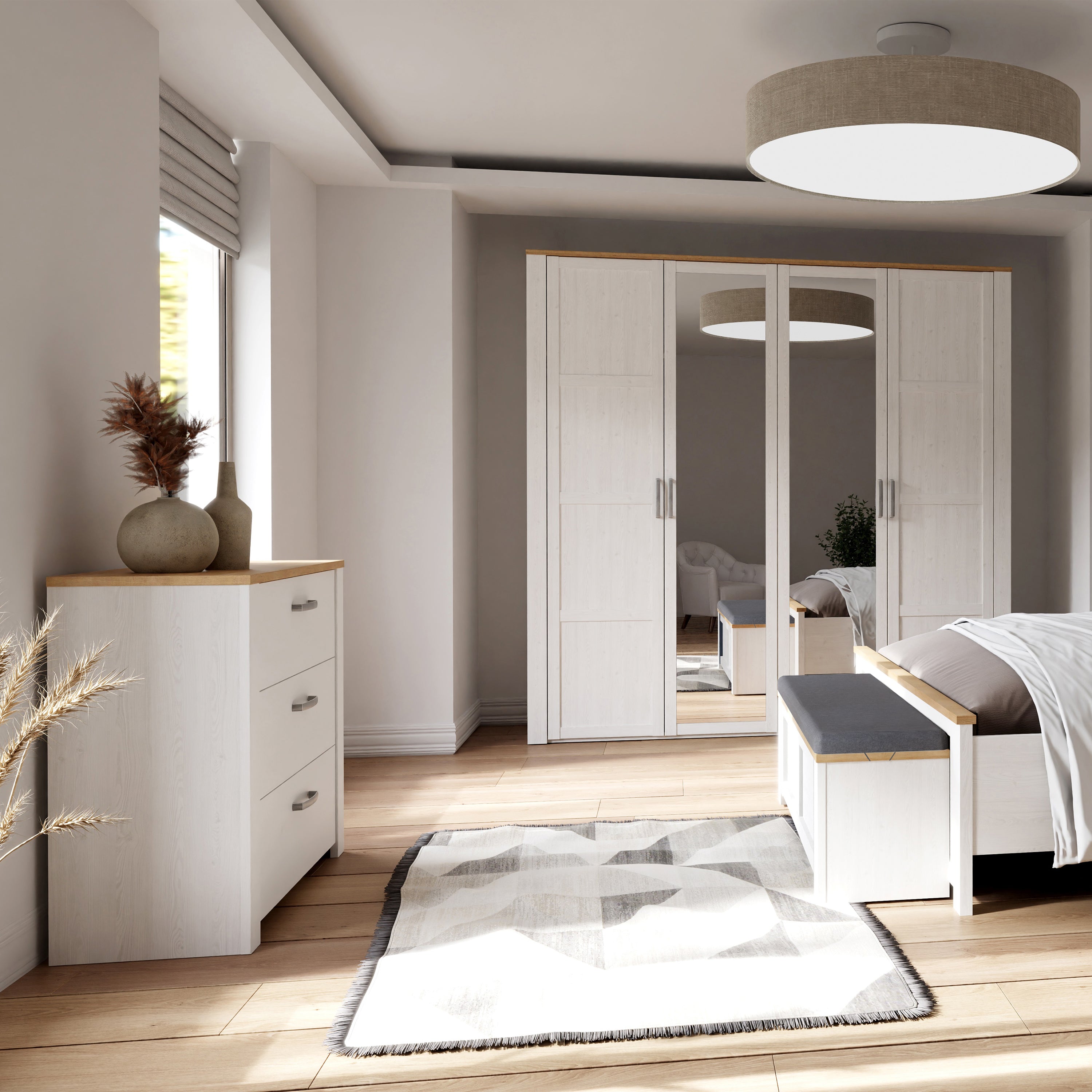 Bohol 3 Drawer Chest in Riviera Oak/White