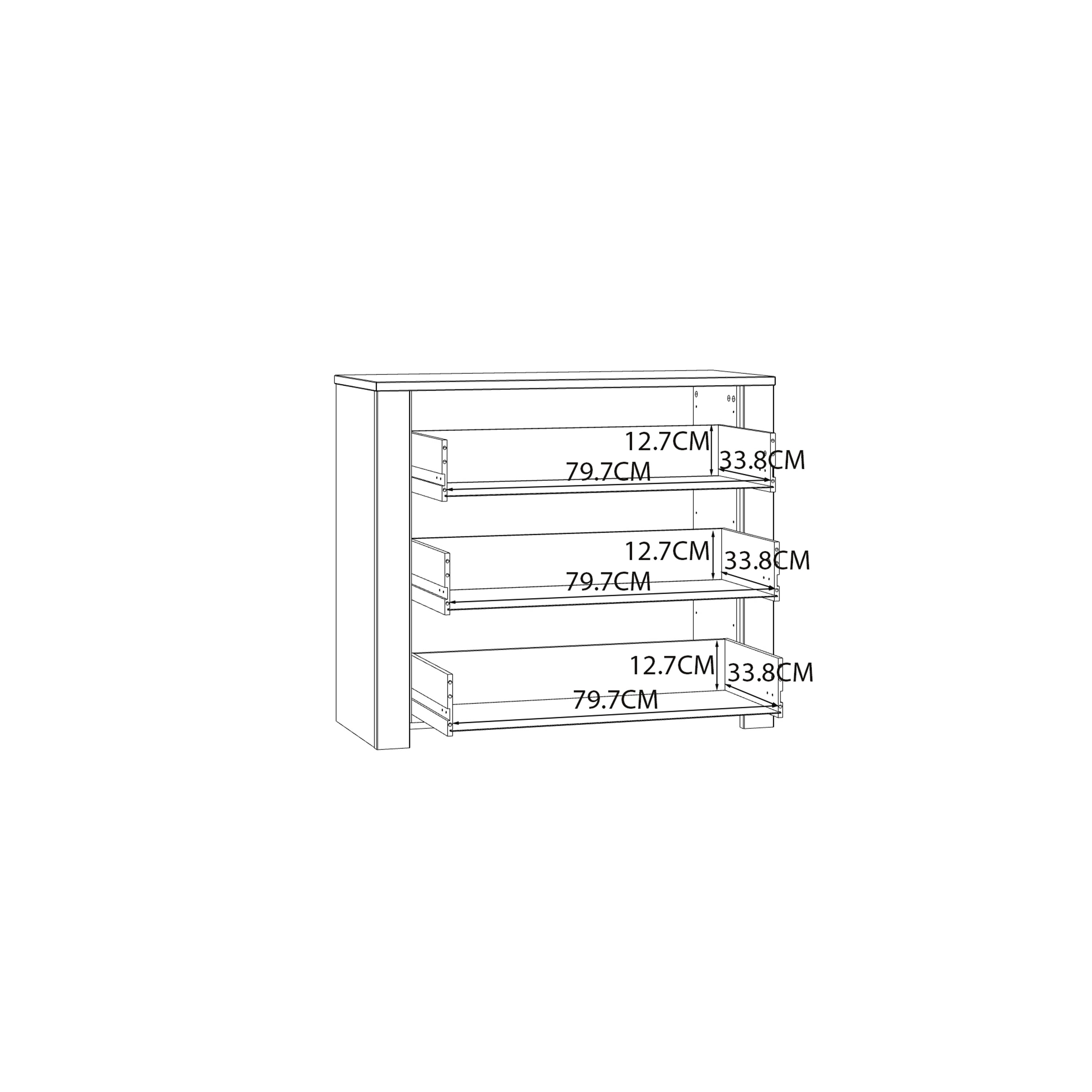 Bohol 3 Drawer Chest in Riviera Oak/White