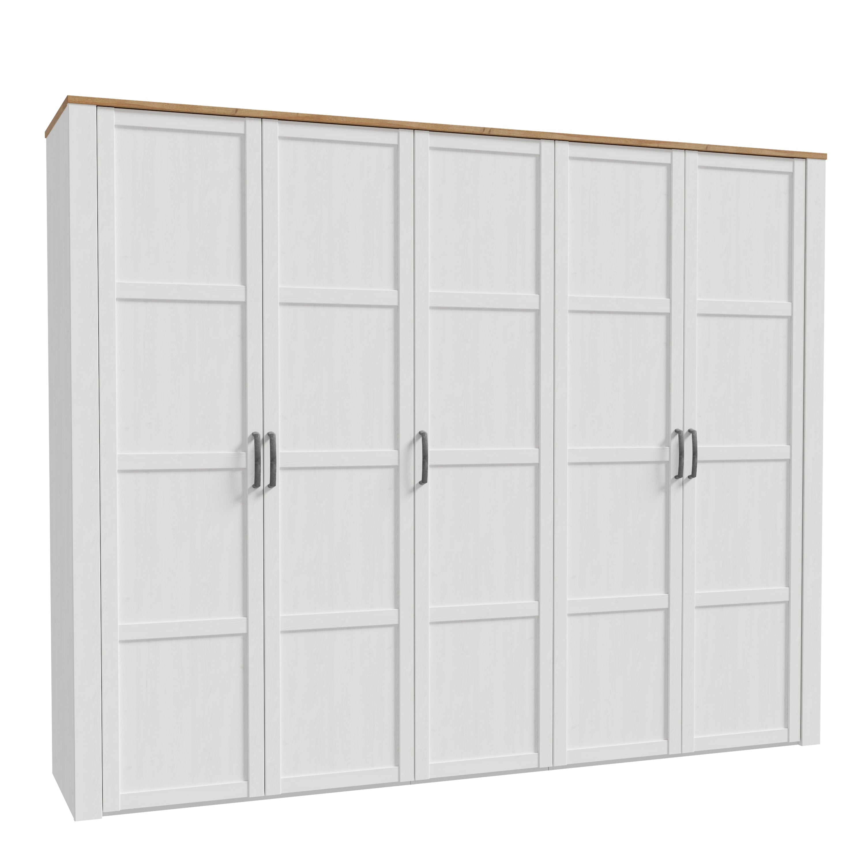 Bohol 5 Door Wardrobe in Riviera Oak/White