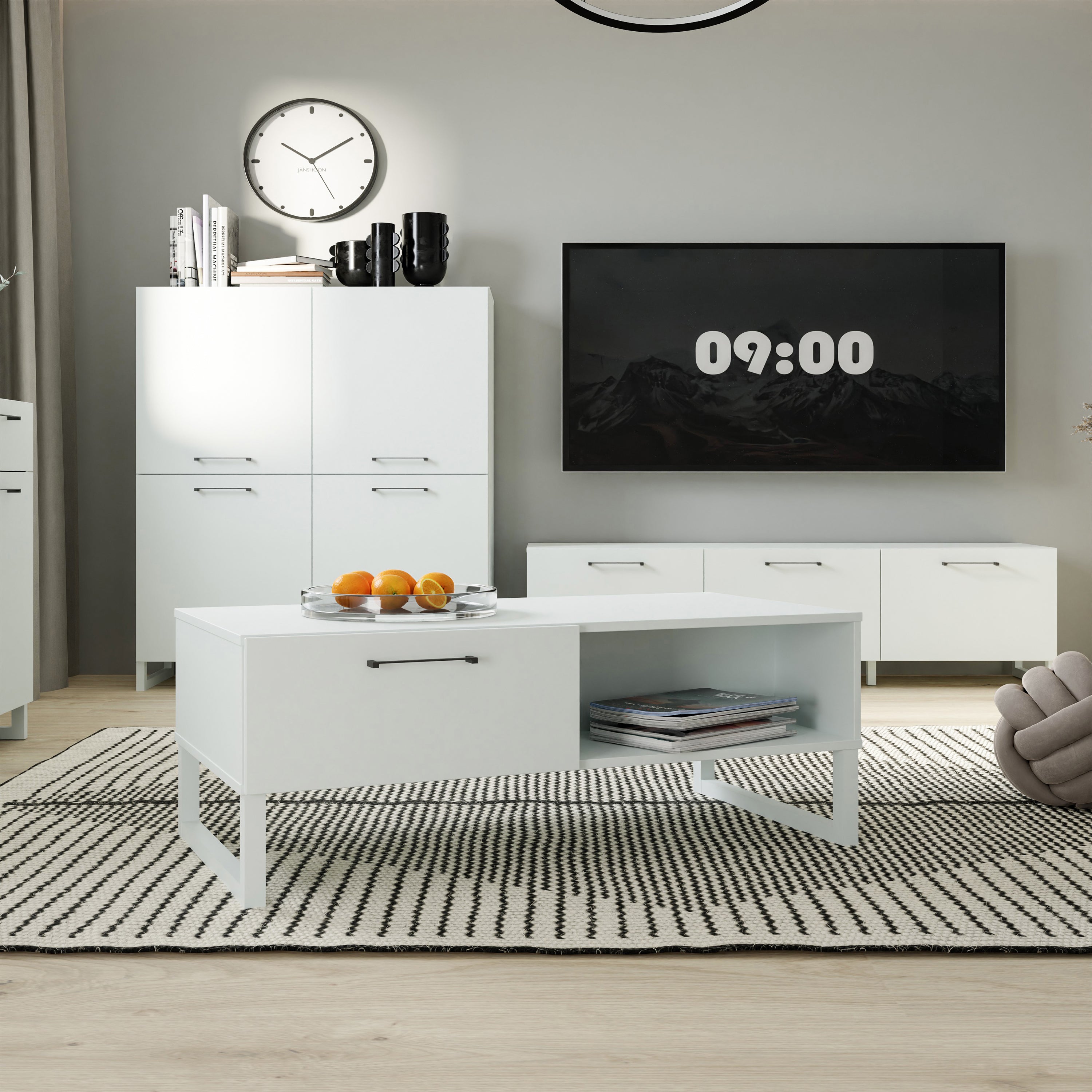 Sali 1 Drawer Coffee Table in Light Grey