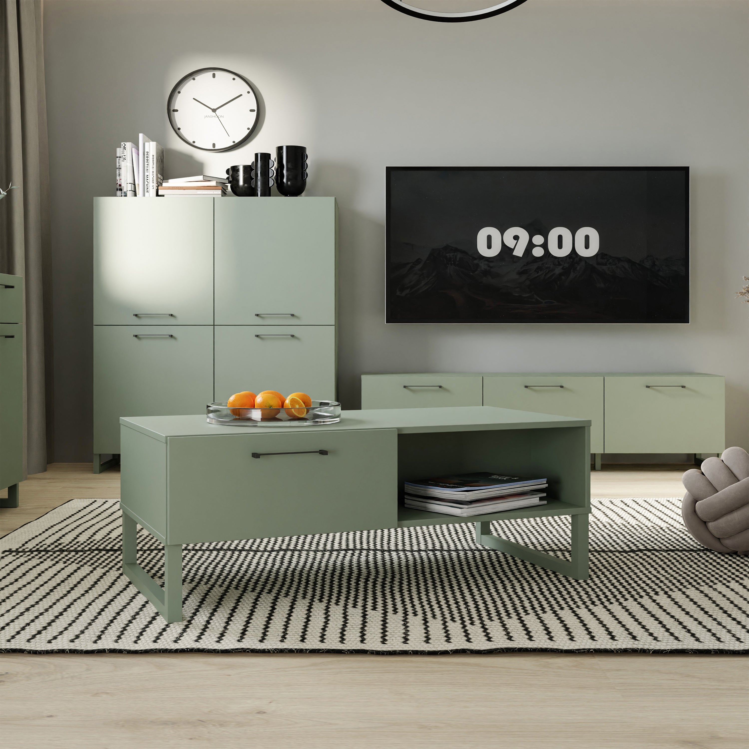 Sali 1 Drawer Coffee Table in Sage Green