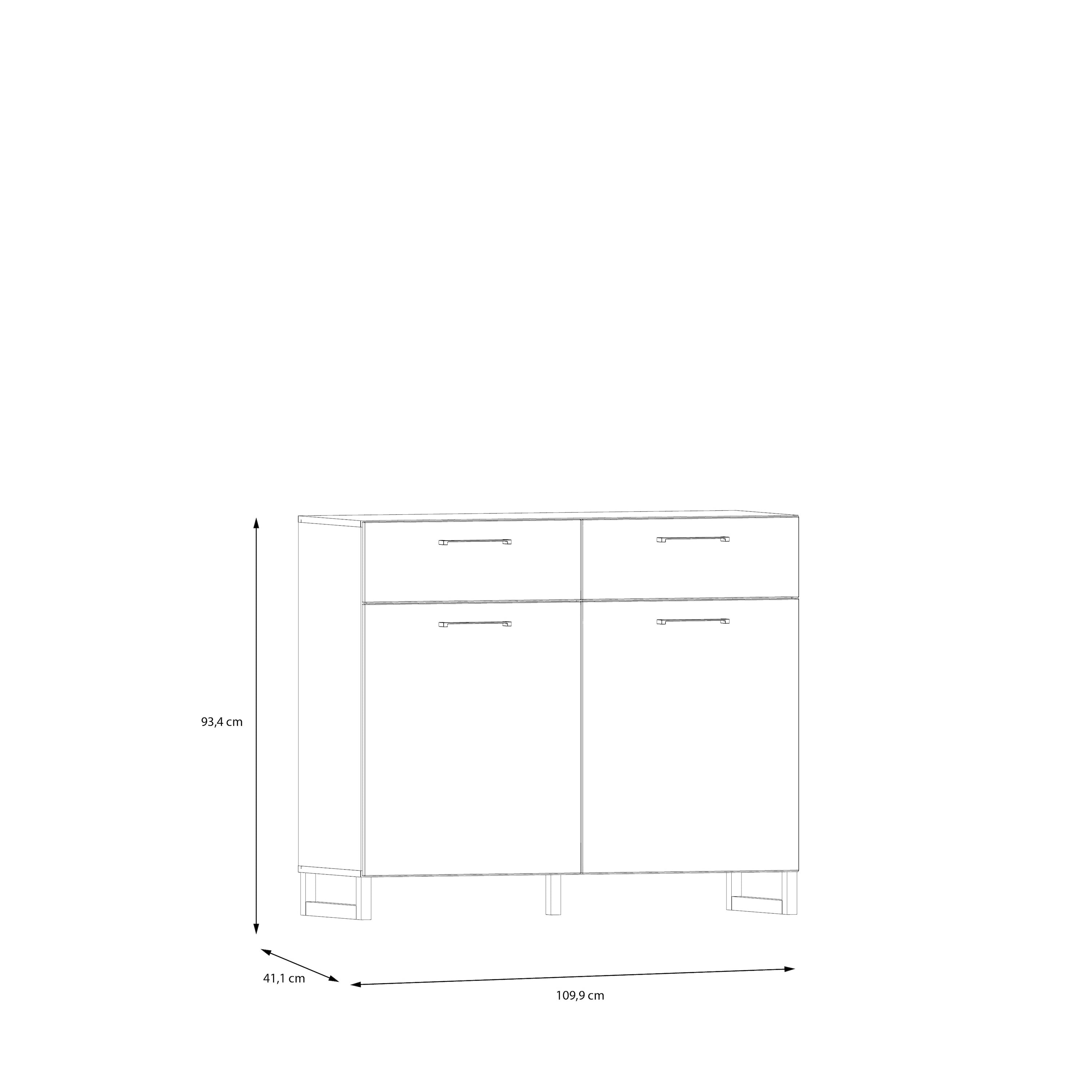 Sali 2 Door 2 Drawer Chest in Sage Green