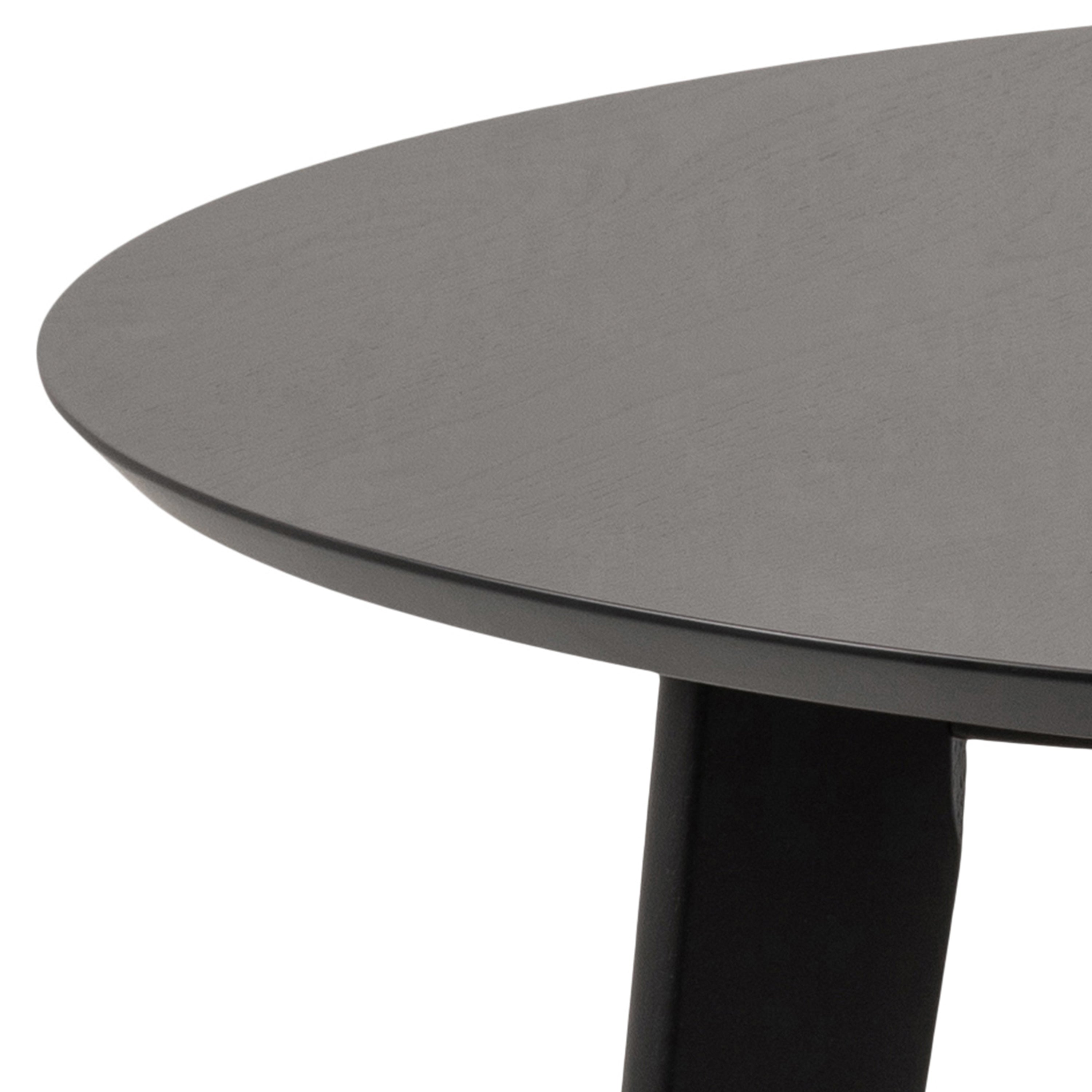 Roxby Round Dining Table in Black 105x76cm Included 4 Roxby Dining Chairs in Black