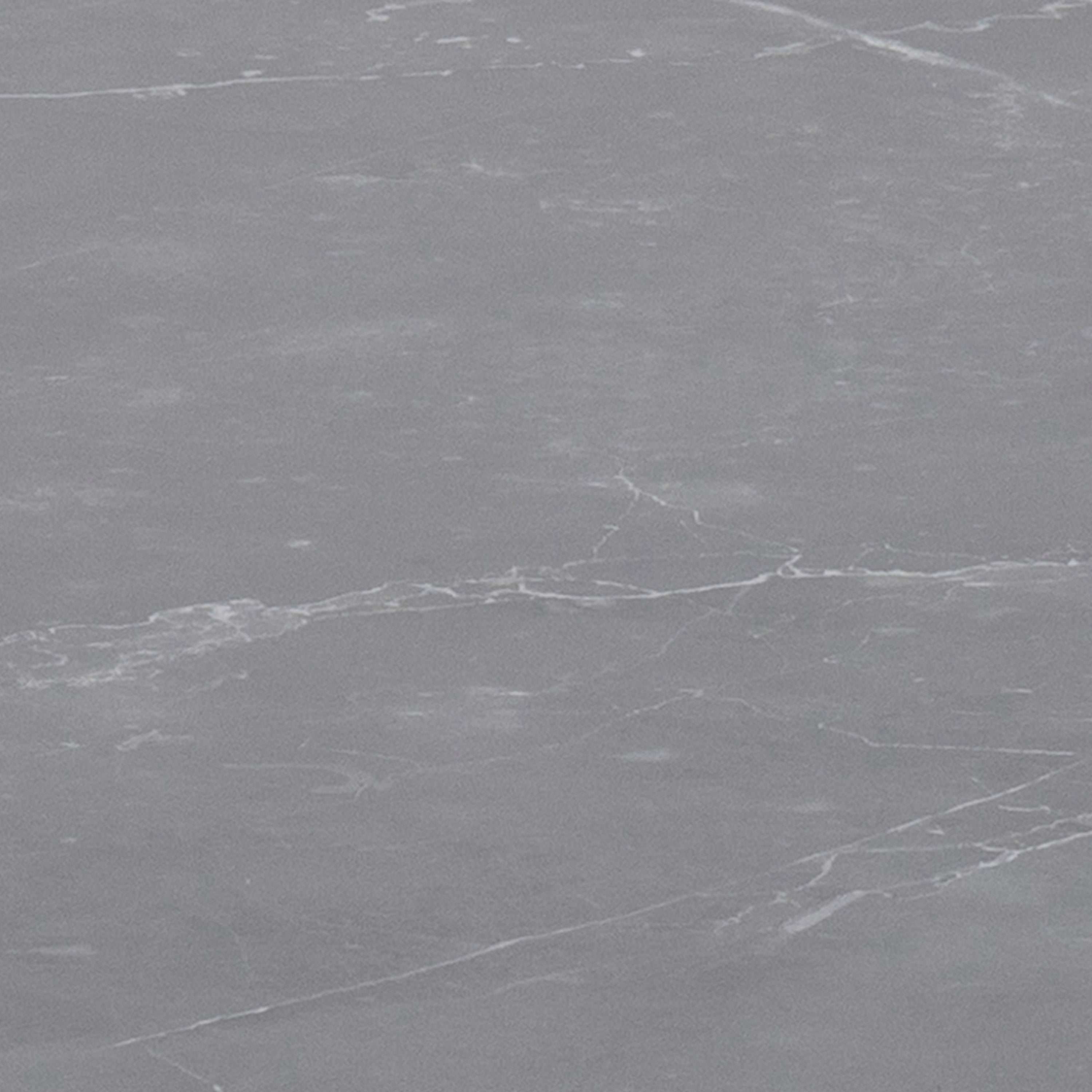 Amble Round Coffee Table with Black Marble Melamine Top & Black Legs