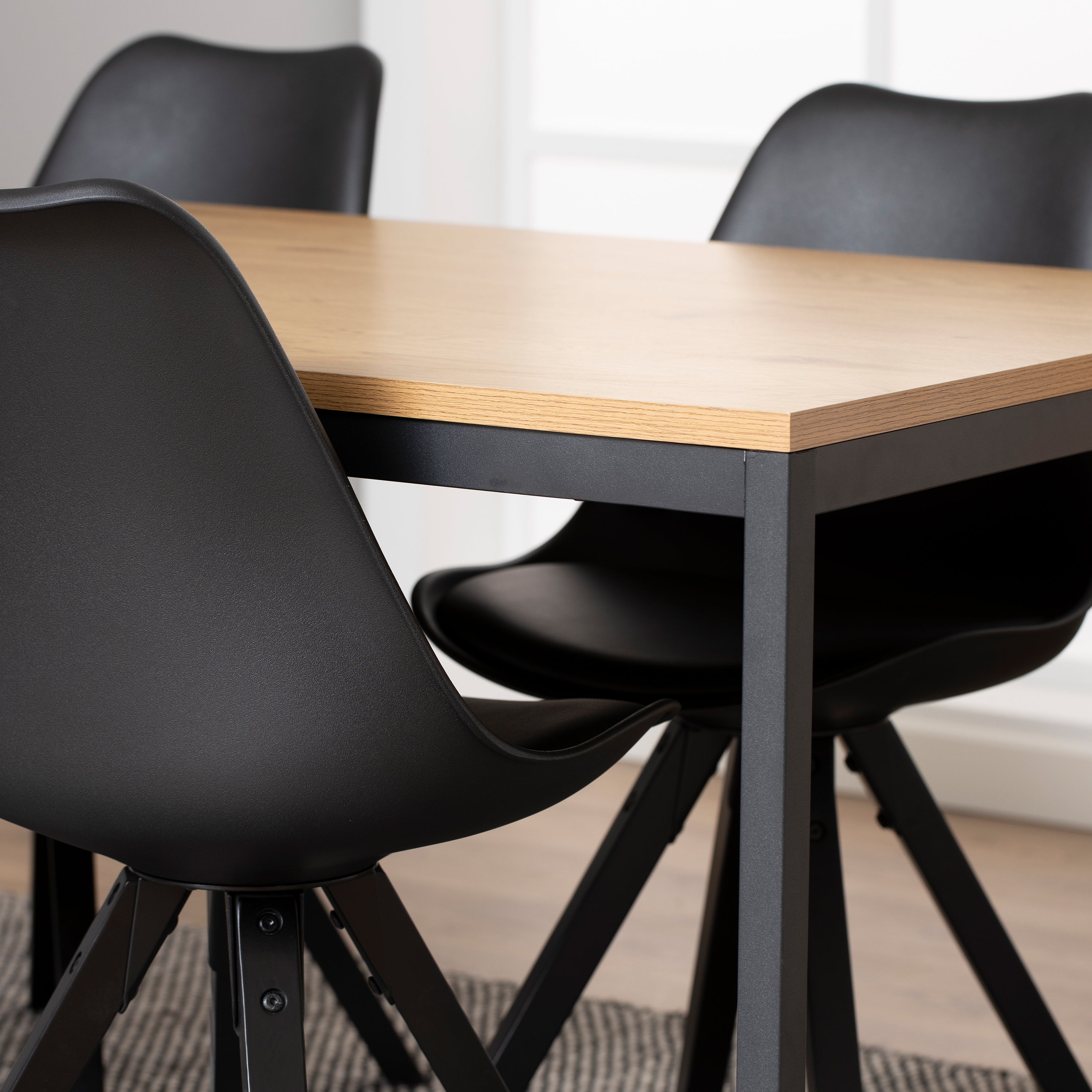 Seaford Dining Table in Black & Oak