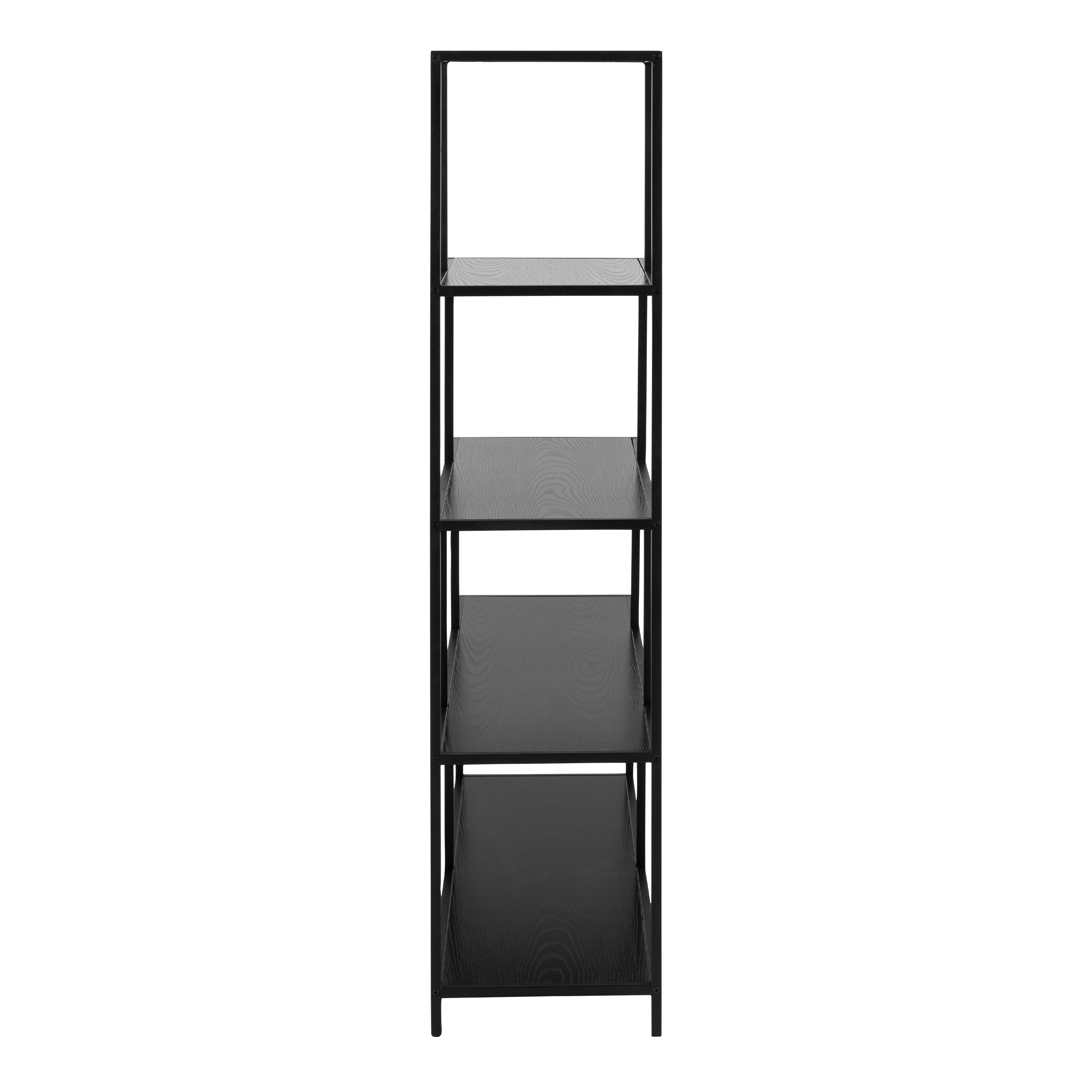 Seaford Bookcase with 4 Shelves in Black