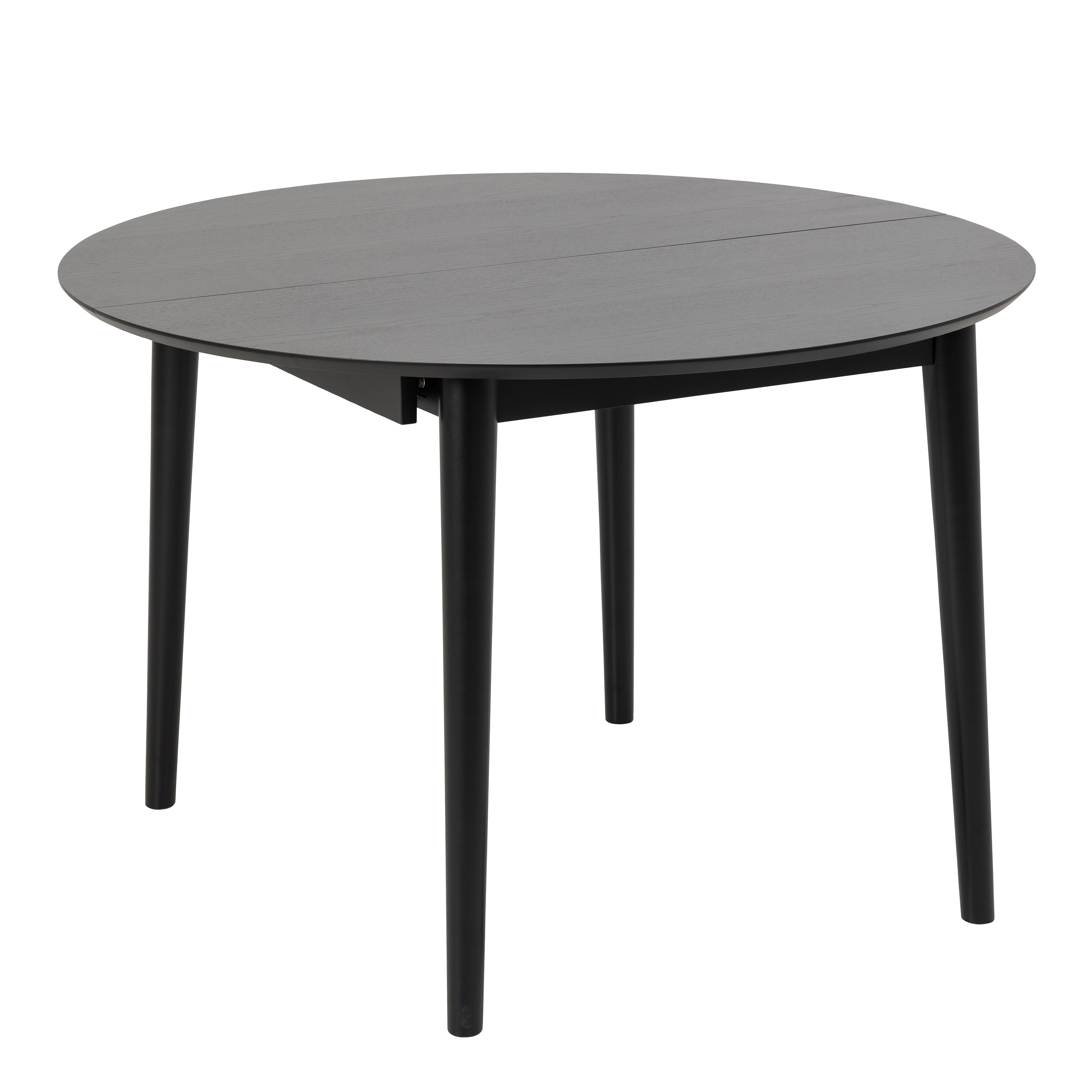 Montreux Round Extending Dining Table in Black 115-154 cm Included 6 Cassandra Dining Chair with Armrest in Black