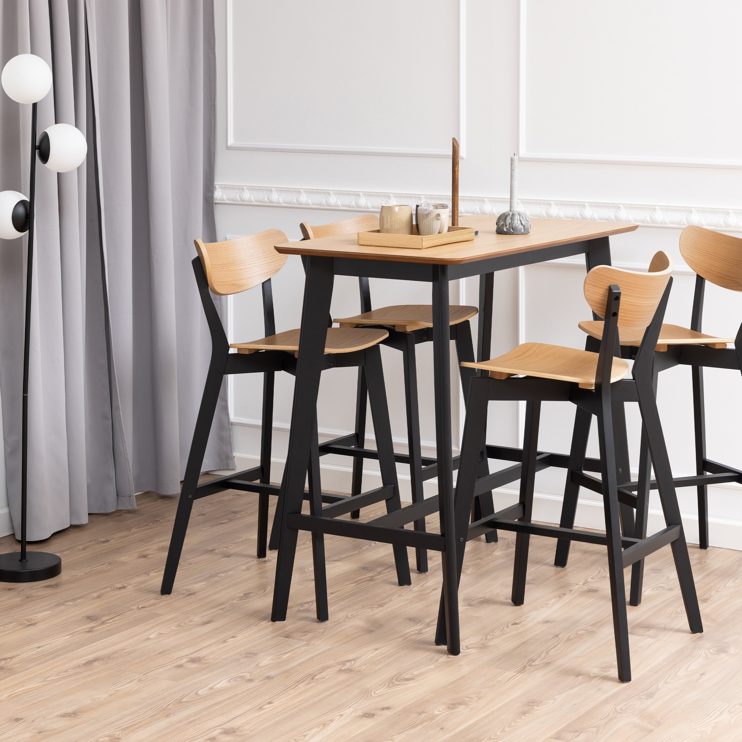 Roxby Bar Table in Oak & Black