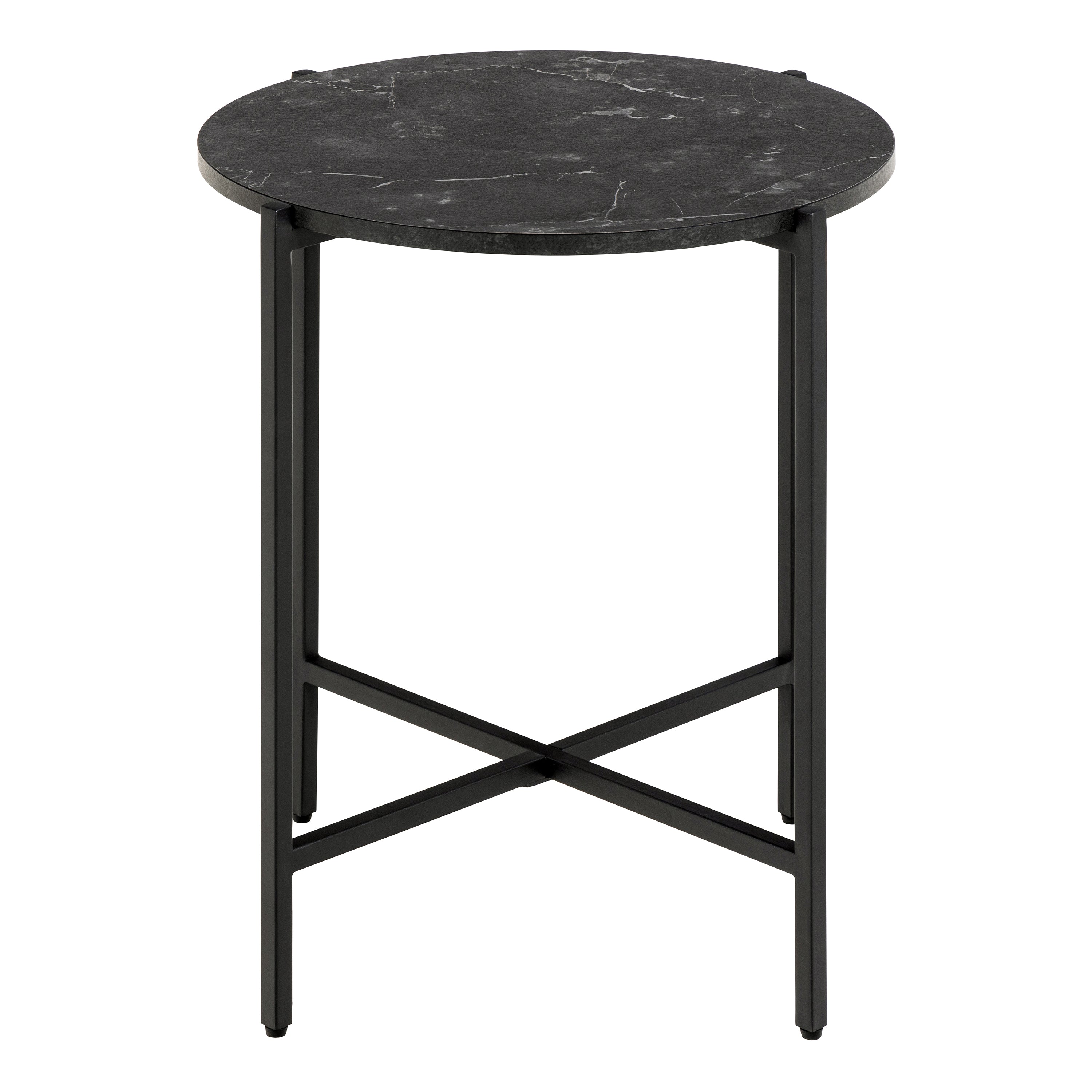 Lamoine Round Side Table in Matt Black