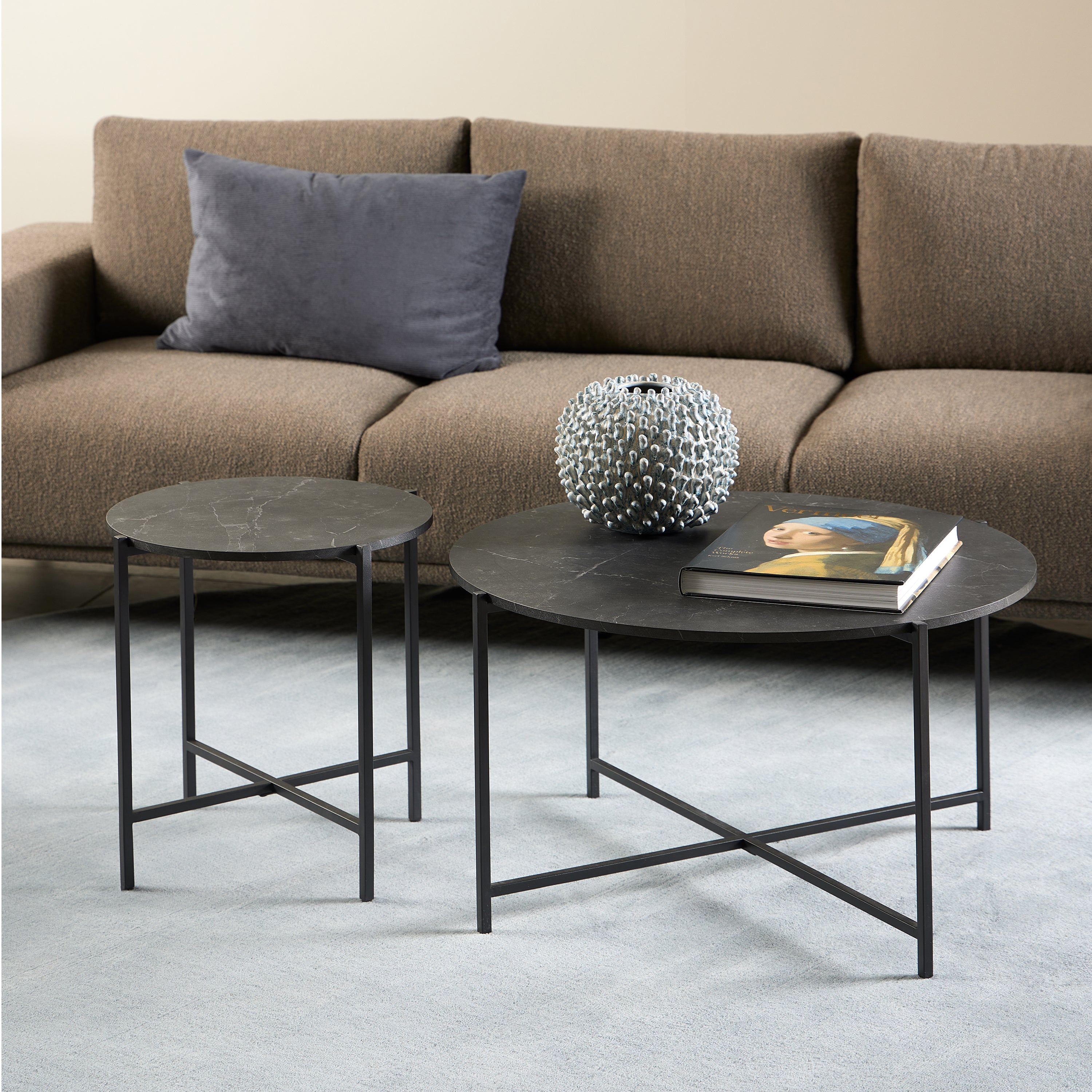 Lamoine Round Coffee Table in Matt Black