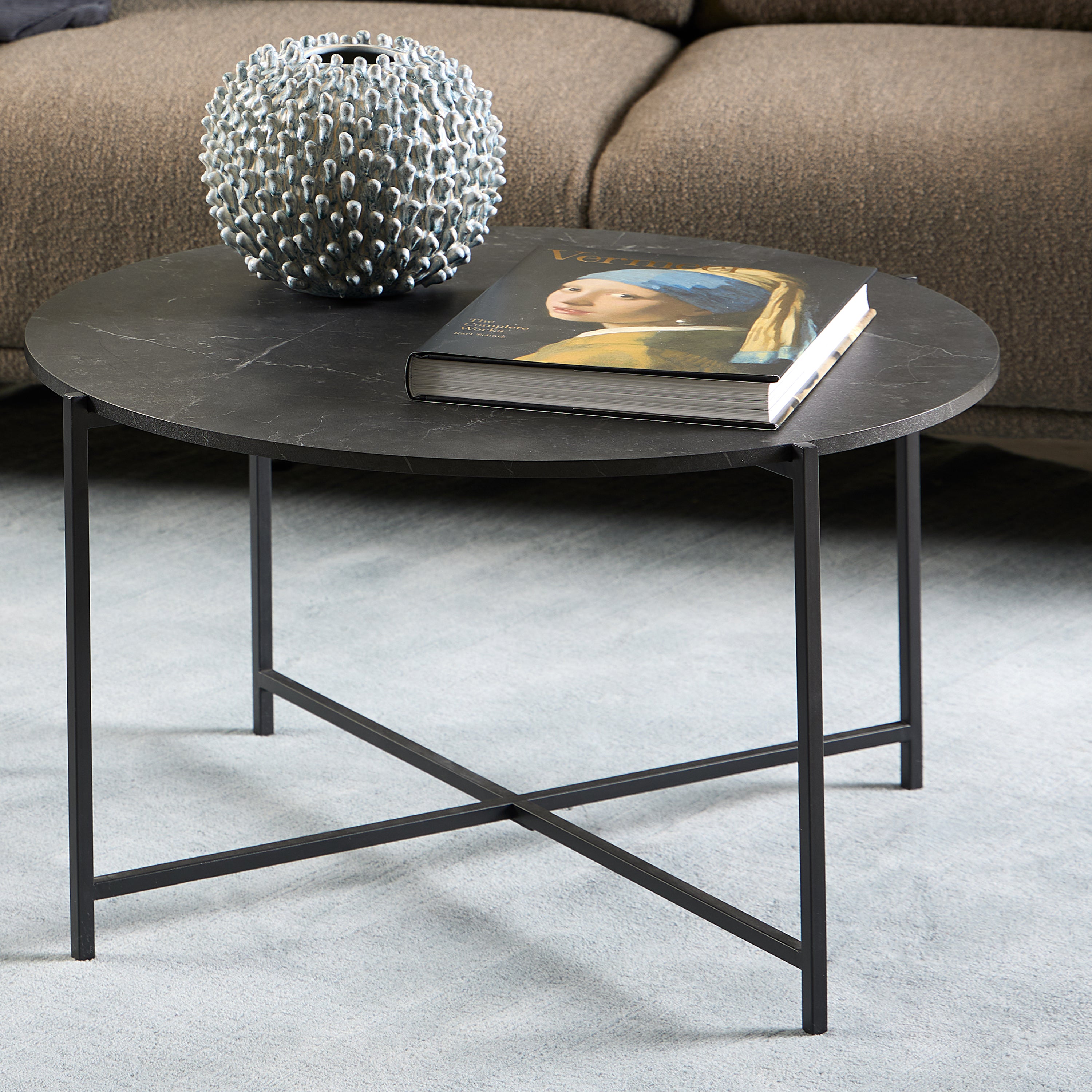 Lamoine Round Coffee Table in Matt Black