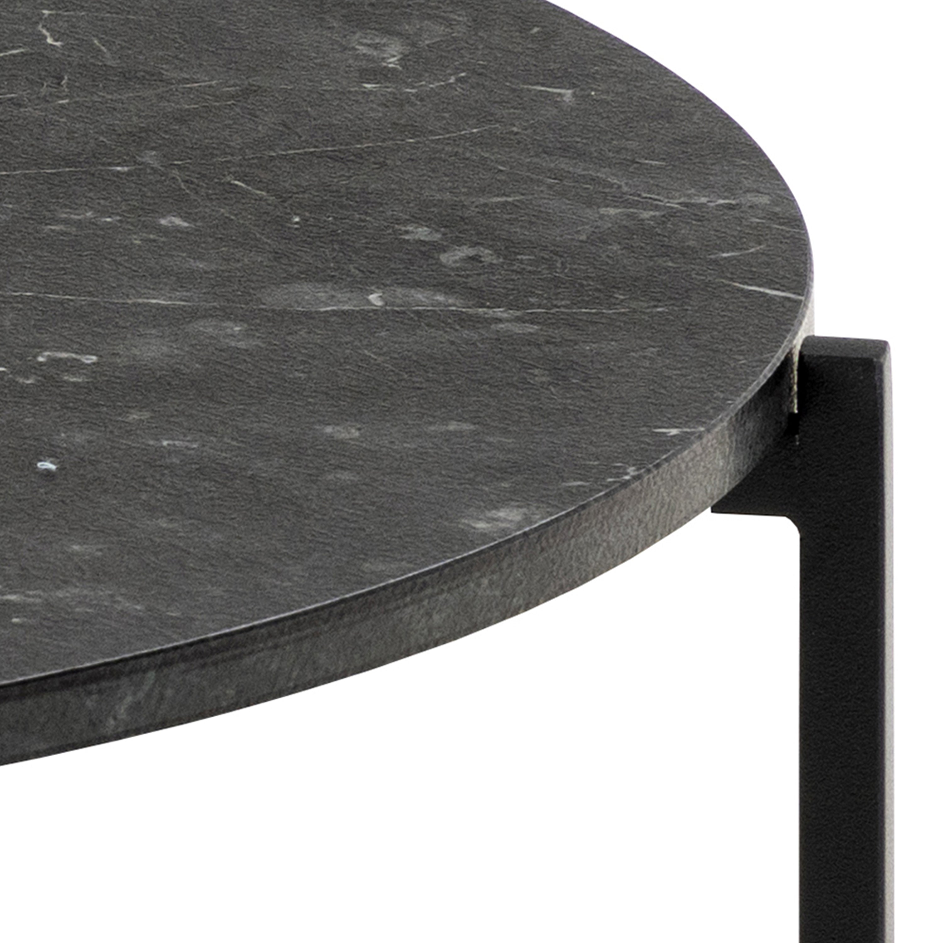 Lamoine Round Coffee Table in Matt Black