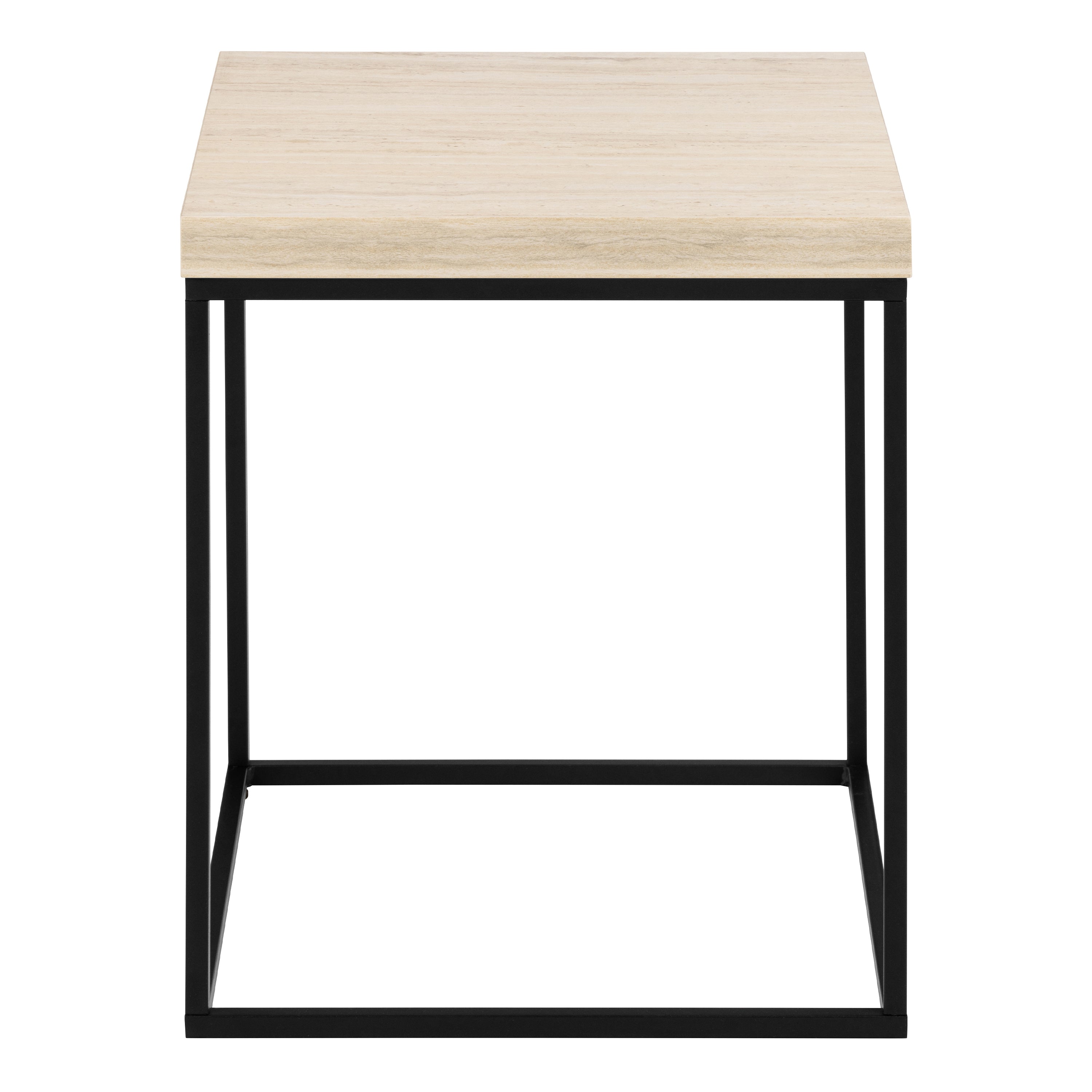 Barossa Coffee Table with Travertine Rough Paper Top & Black Powder Steel Base 40cm