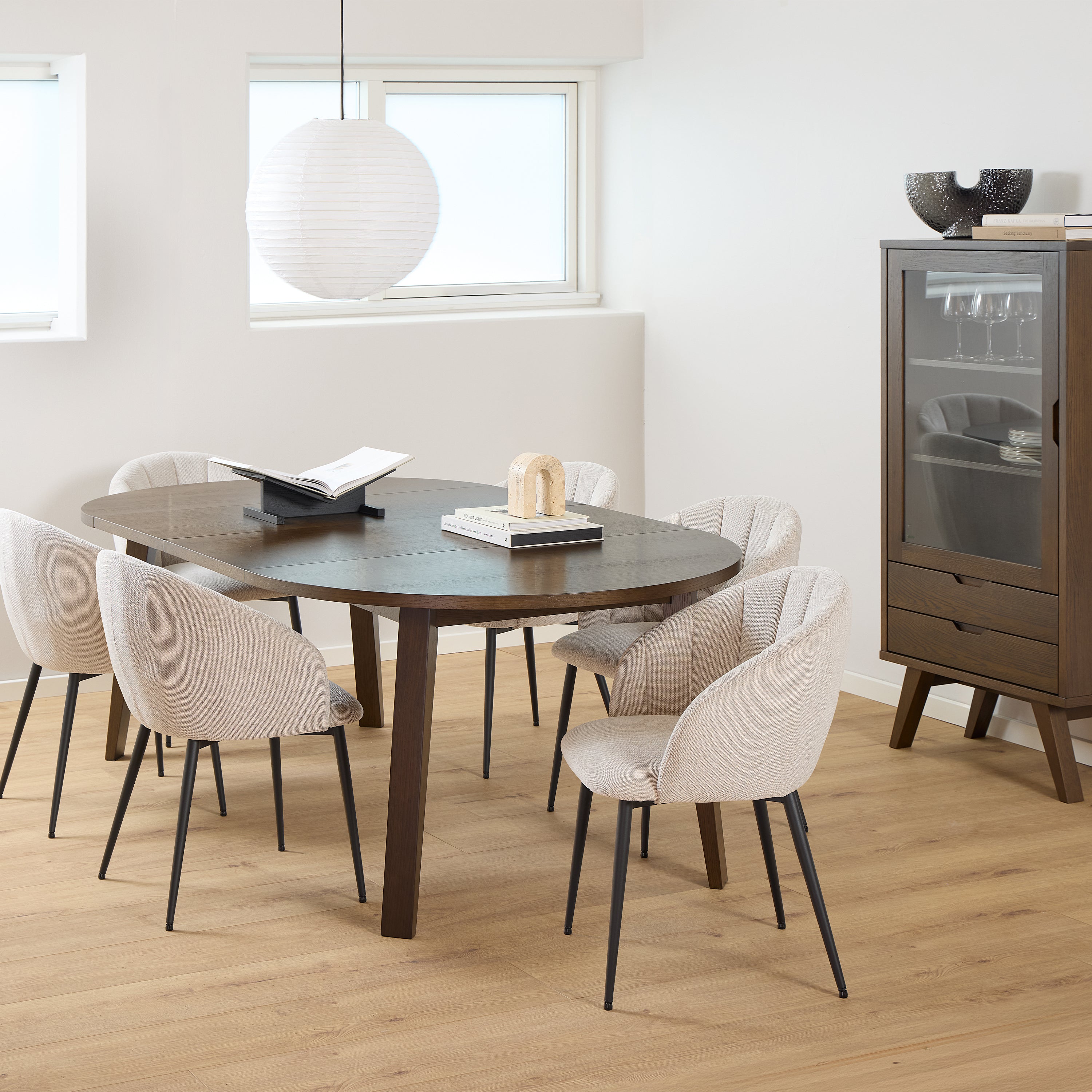 A-Line Round Extendable Dining Table in Smoked Oak 120/220 x 120 x 75cm