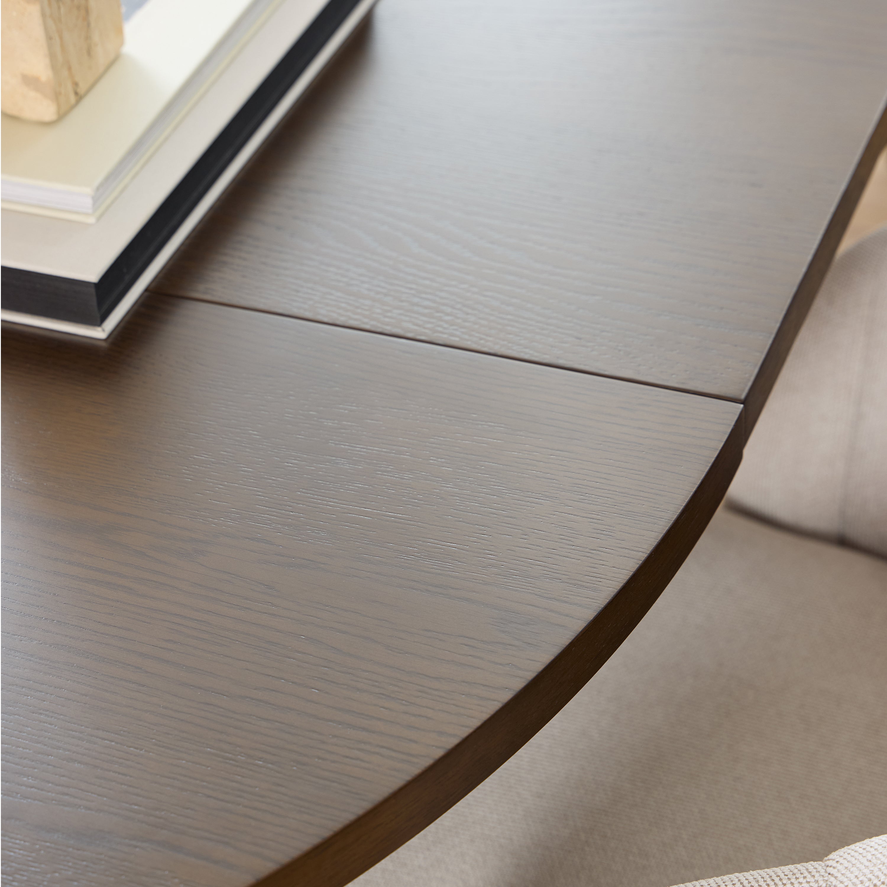 A-Line Round Extendable Dining Table in Smoked Oak 120/220 x 120 x 75cm