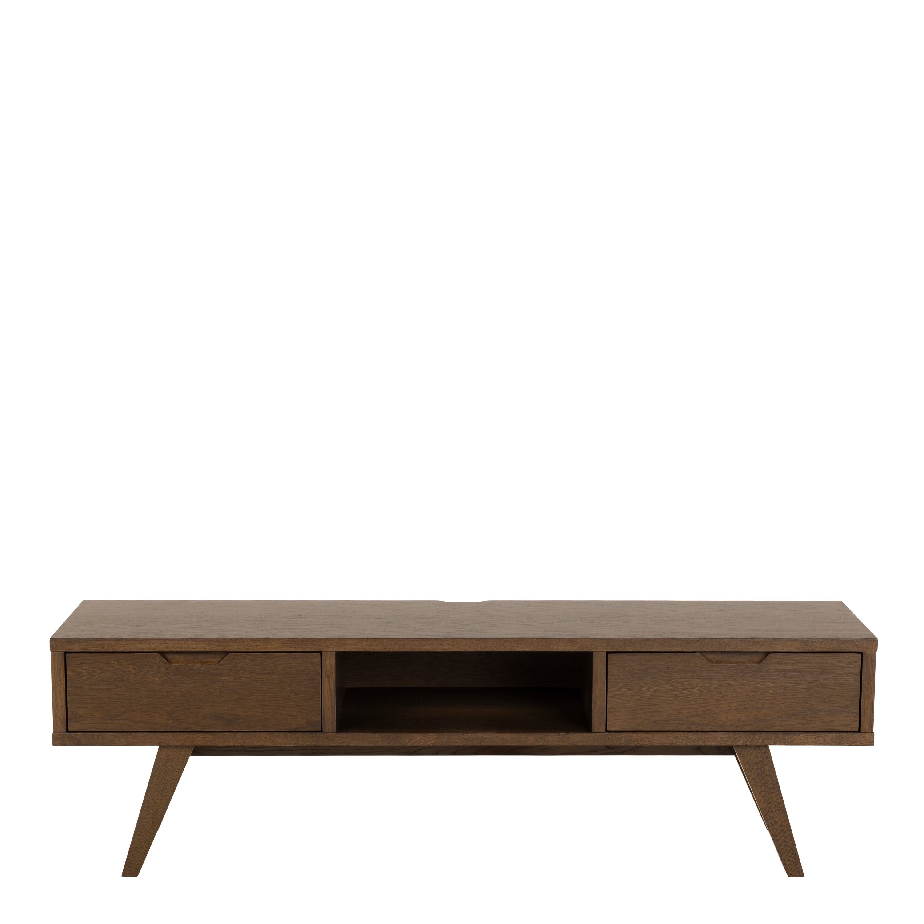 A-Line TV Unit with 2 Drawers in Smoked Oak
