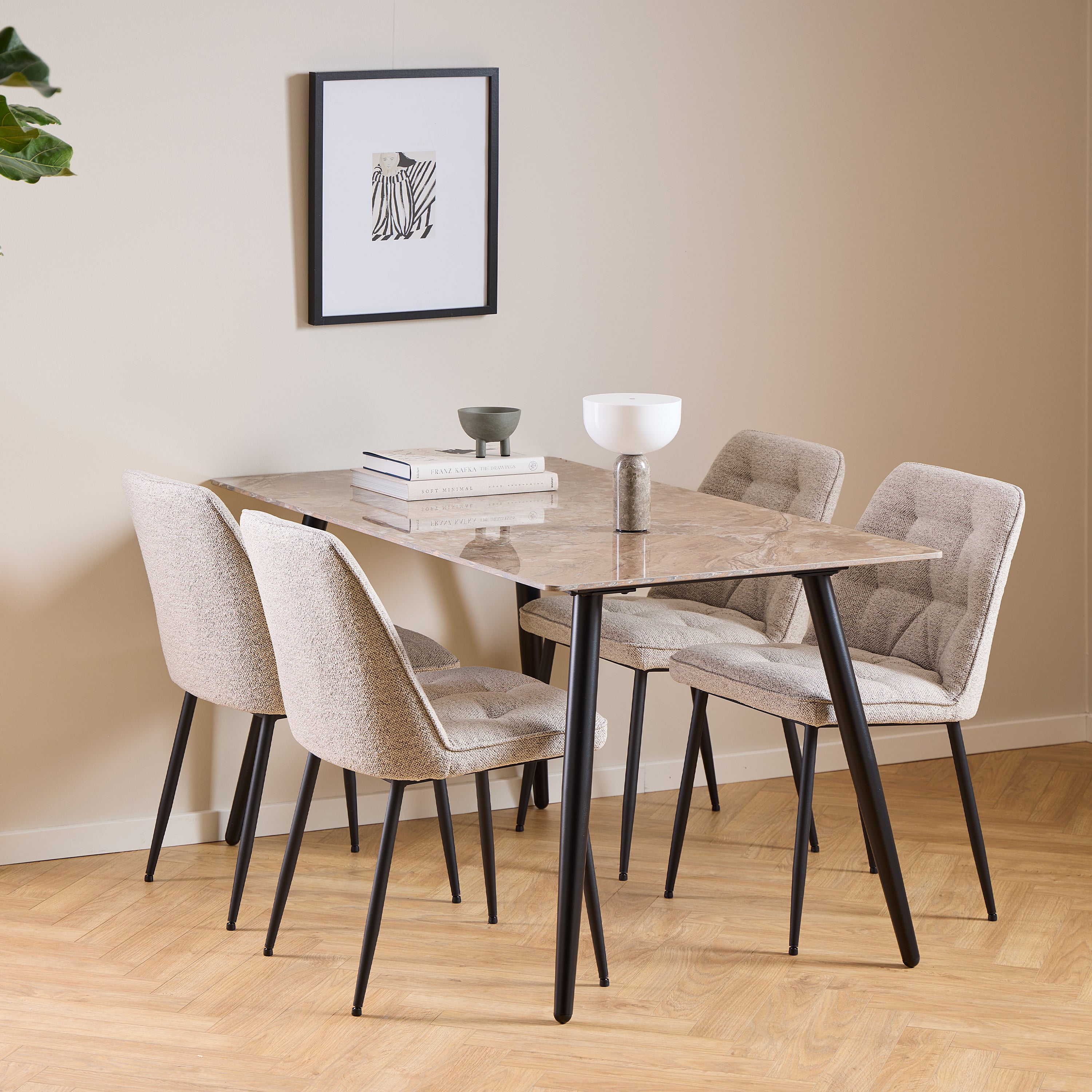 Brooke Dining Chair in Monza Beige Set of 2