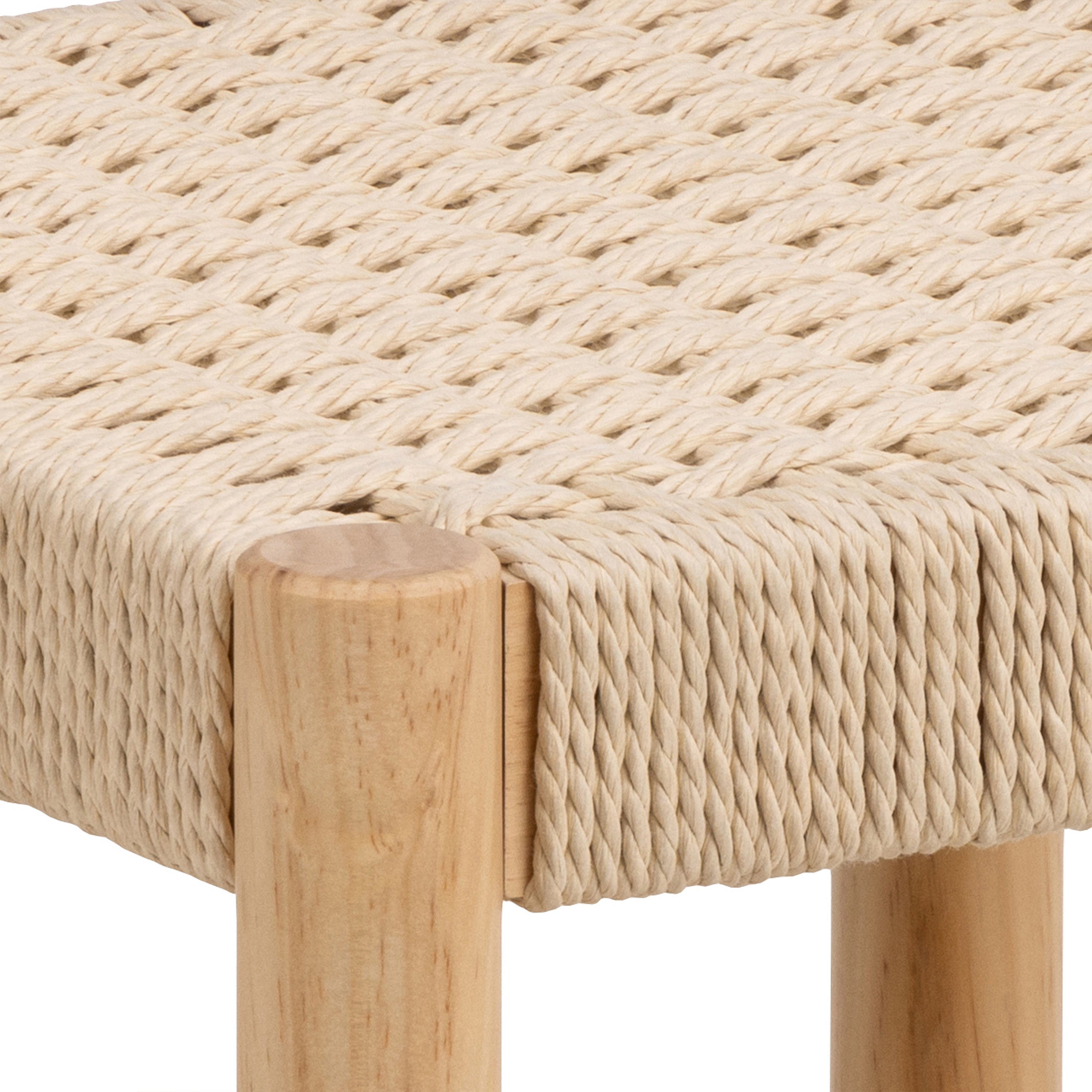 Alvin Weaved Stool in Off White