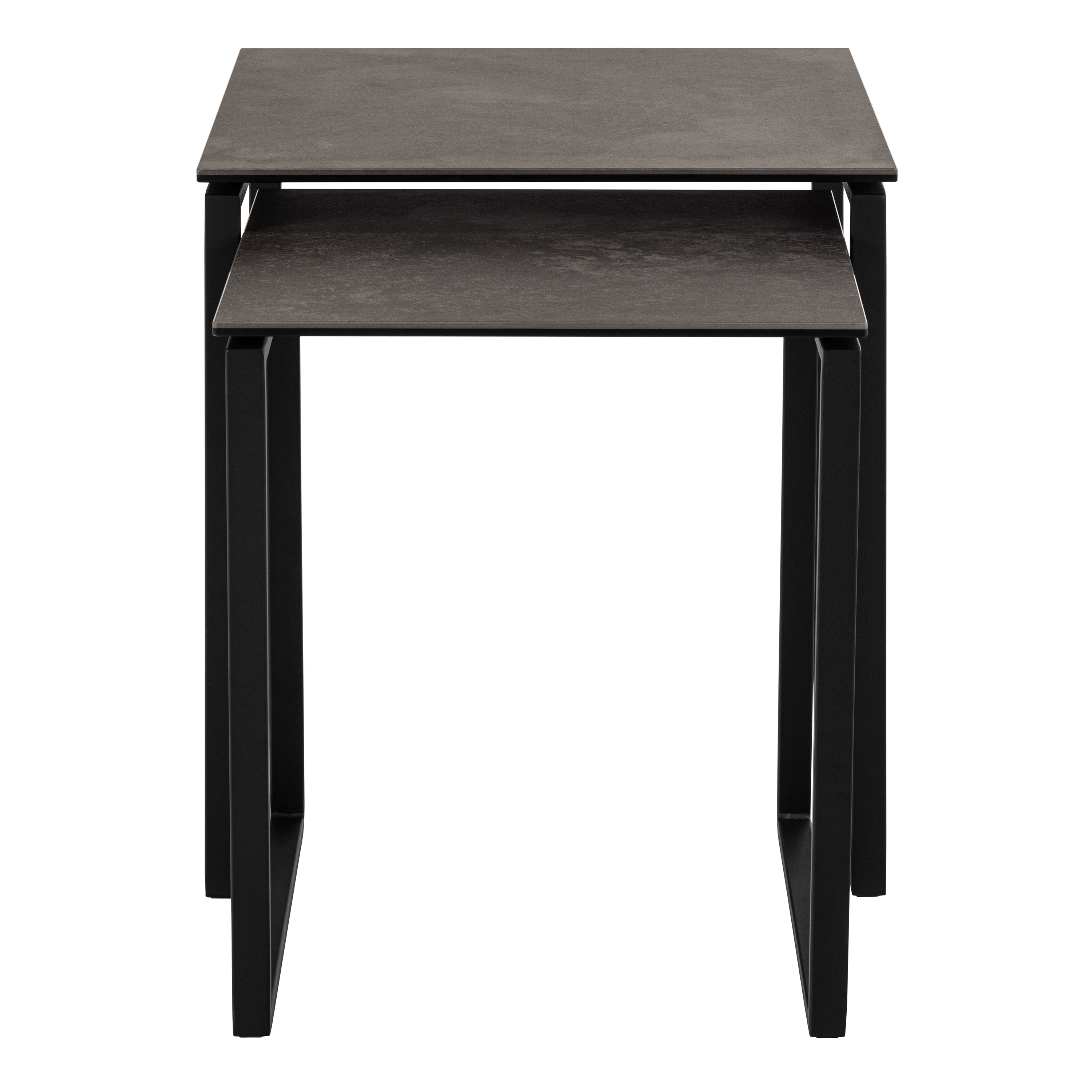 Katrine Square Coffee Table Set in Ceramic Black