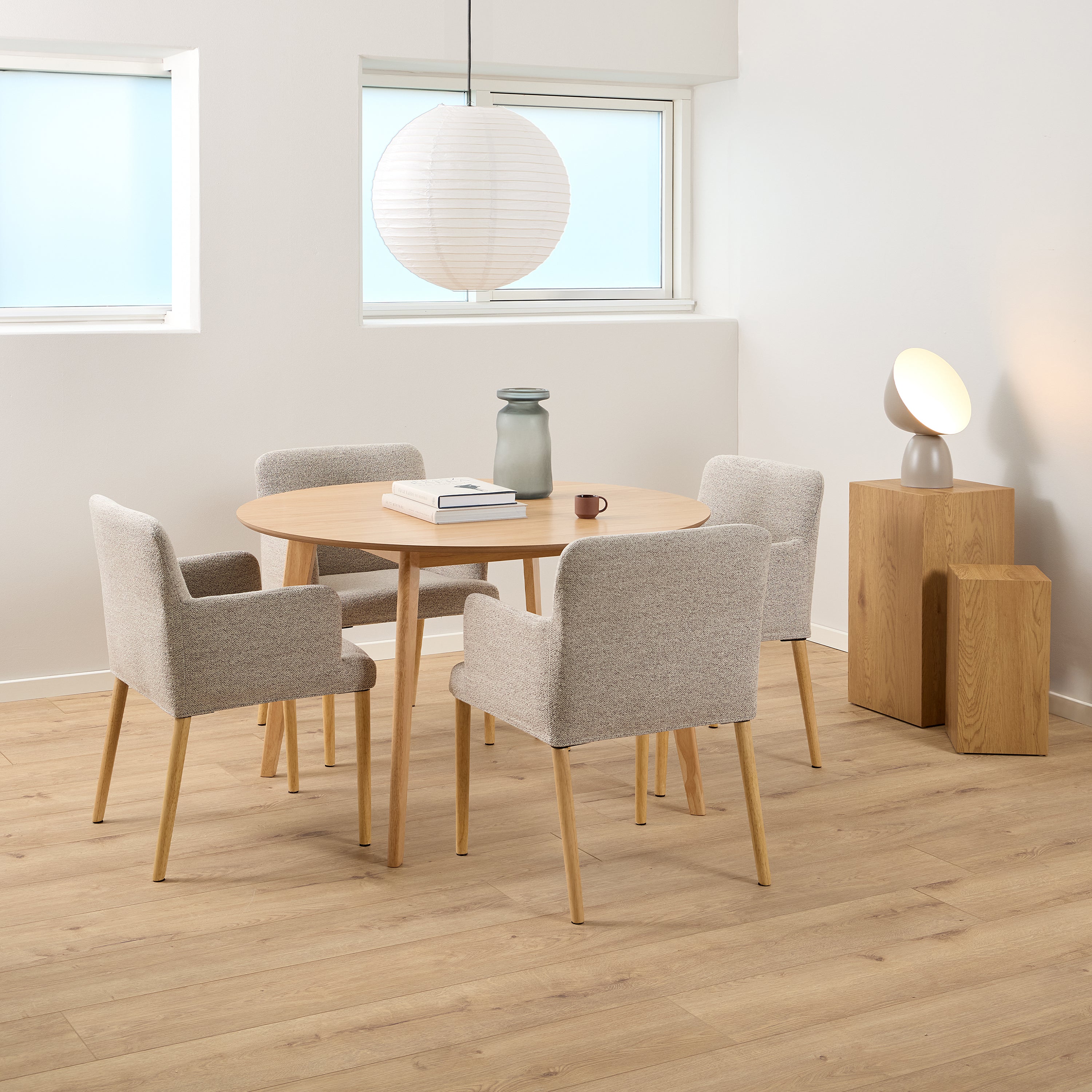 Roxby Round Dining Table in Matt Oak 120x76cm
