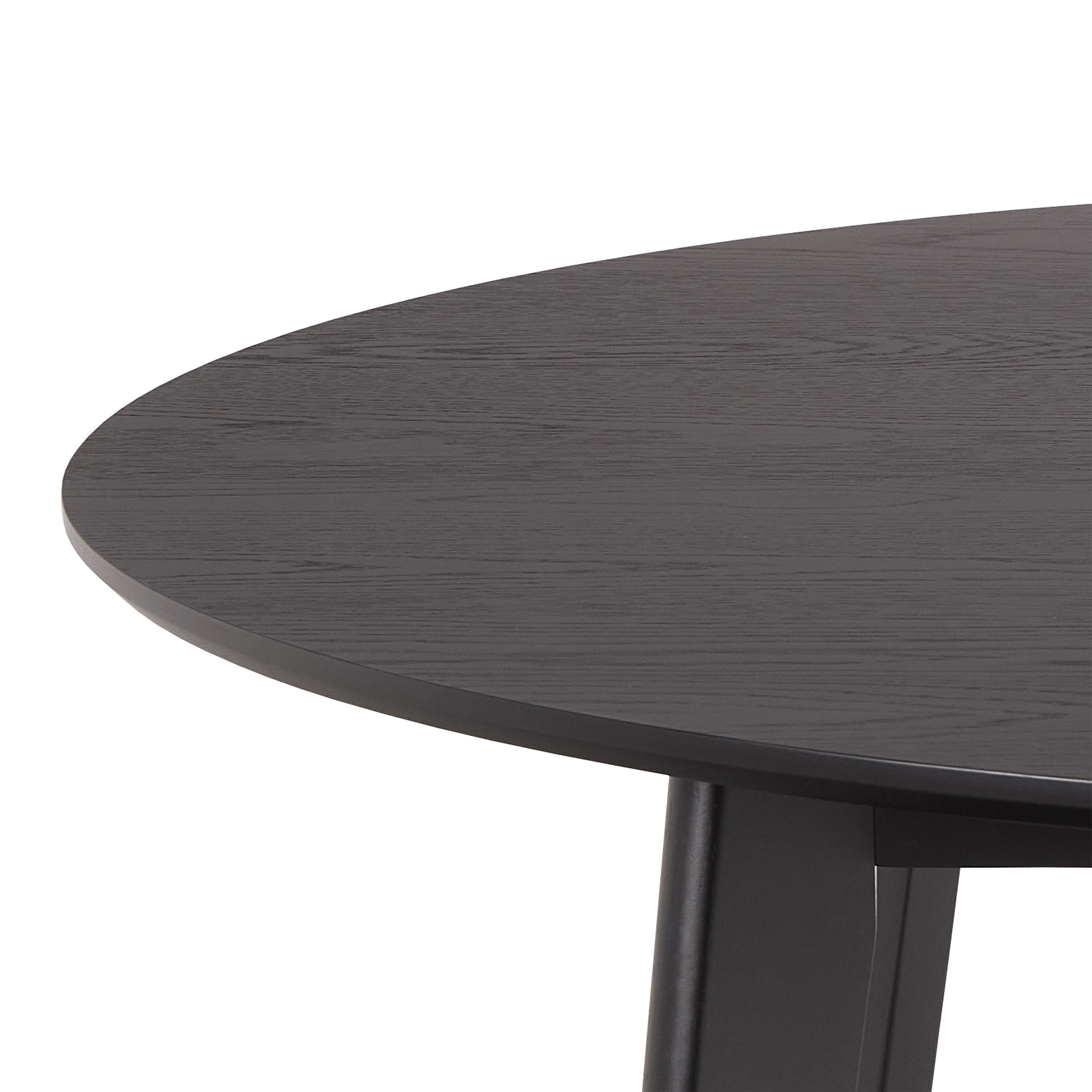Roxby Round Dining Table in Matt Black 120x76cm