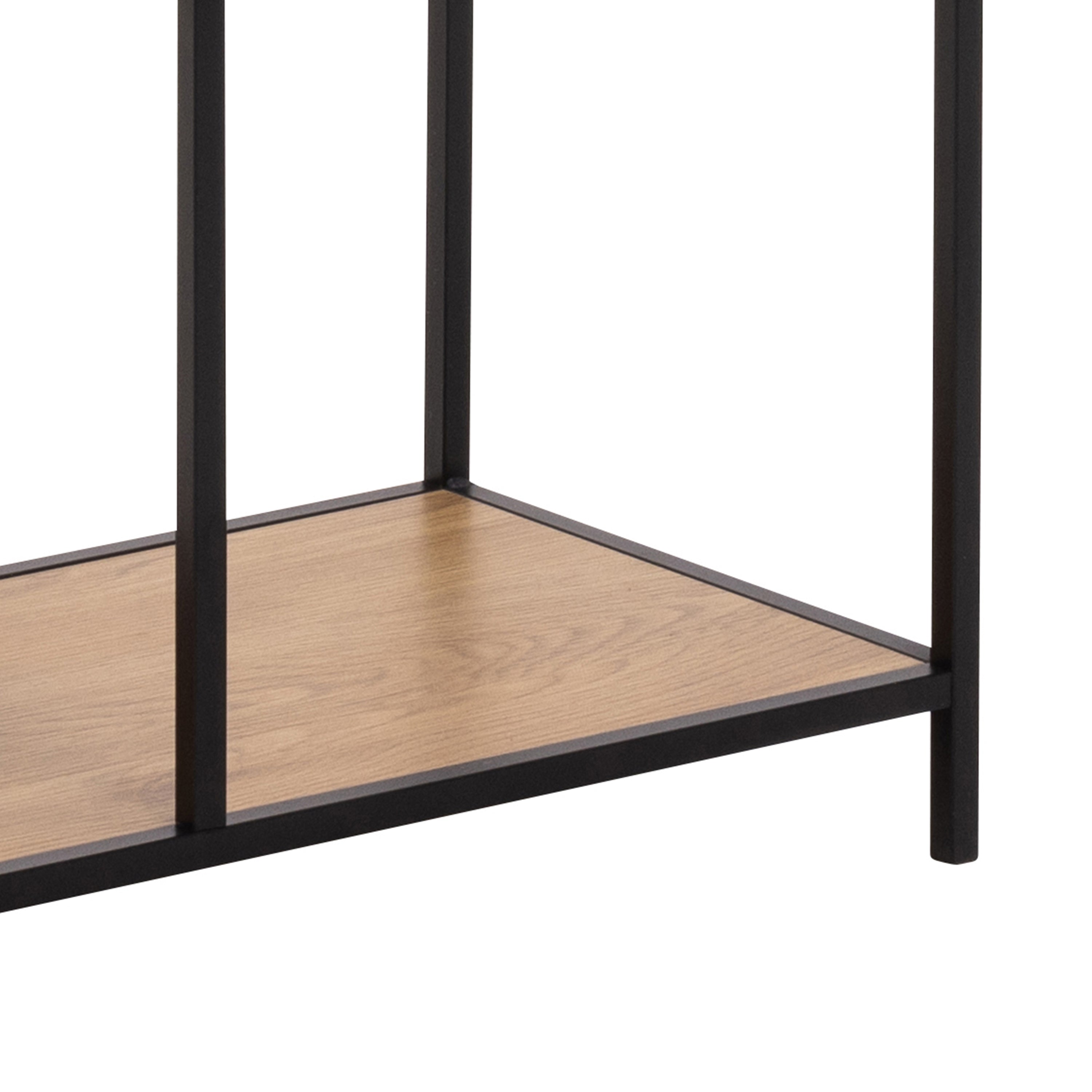 Seaford Tall Wild Oak Metal 2 Drawer Bookcase With 4 Shelves