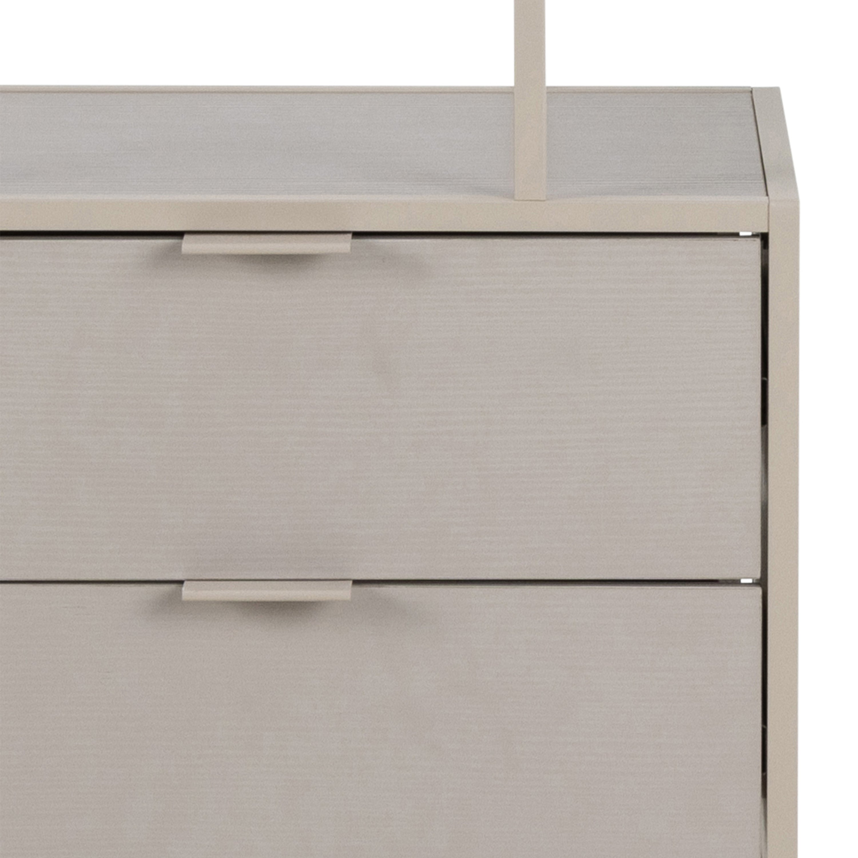 Seaford Tall Grey Metal 2 Drawer Bookcase with 4 Shelves