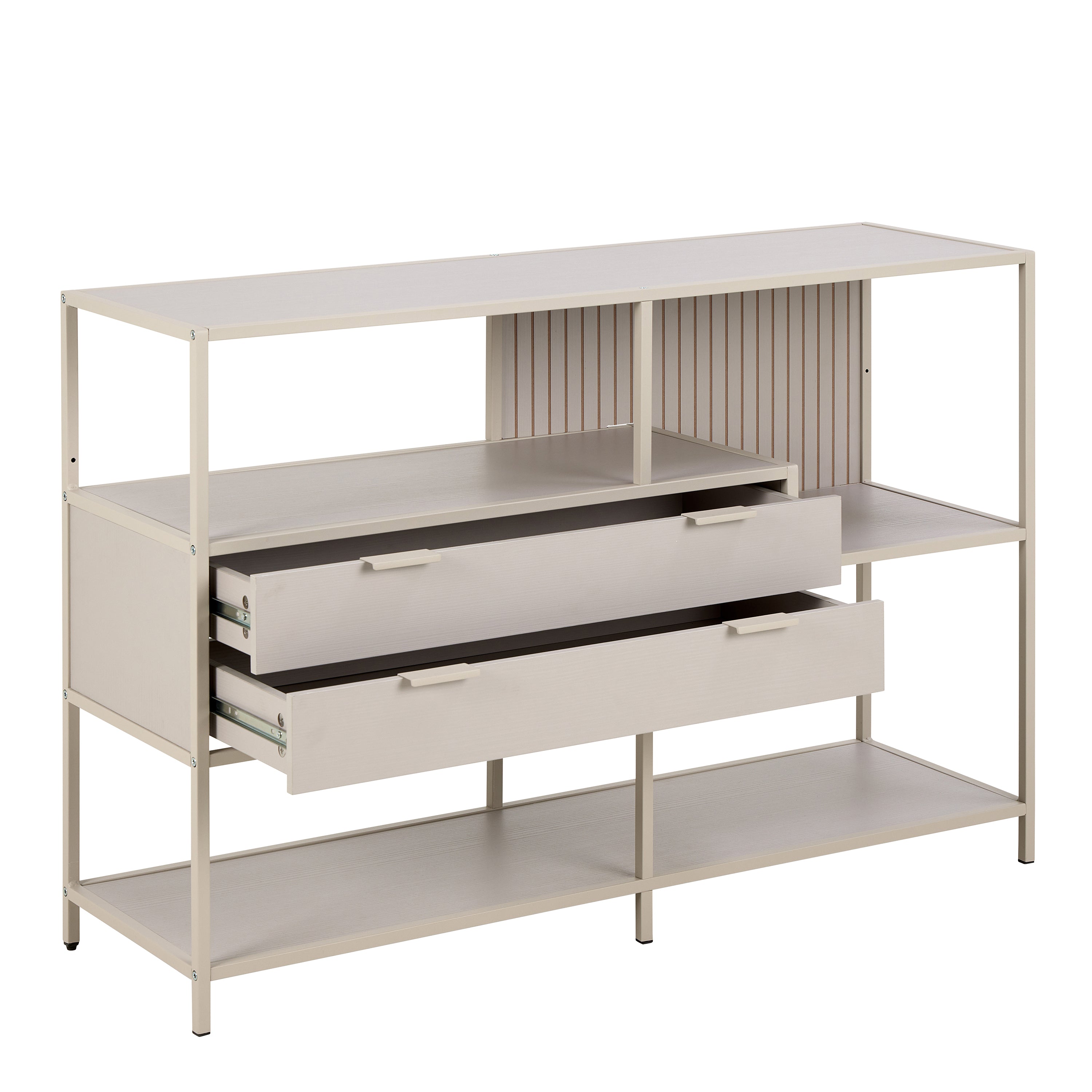 Seaford Grey Storage Unit with 2 Drawers and 3 Shelves