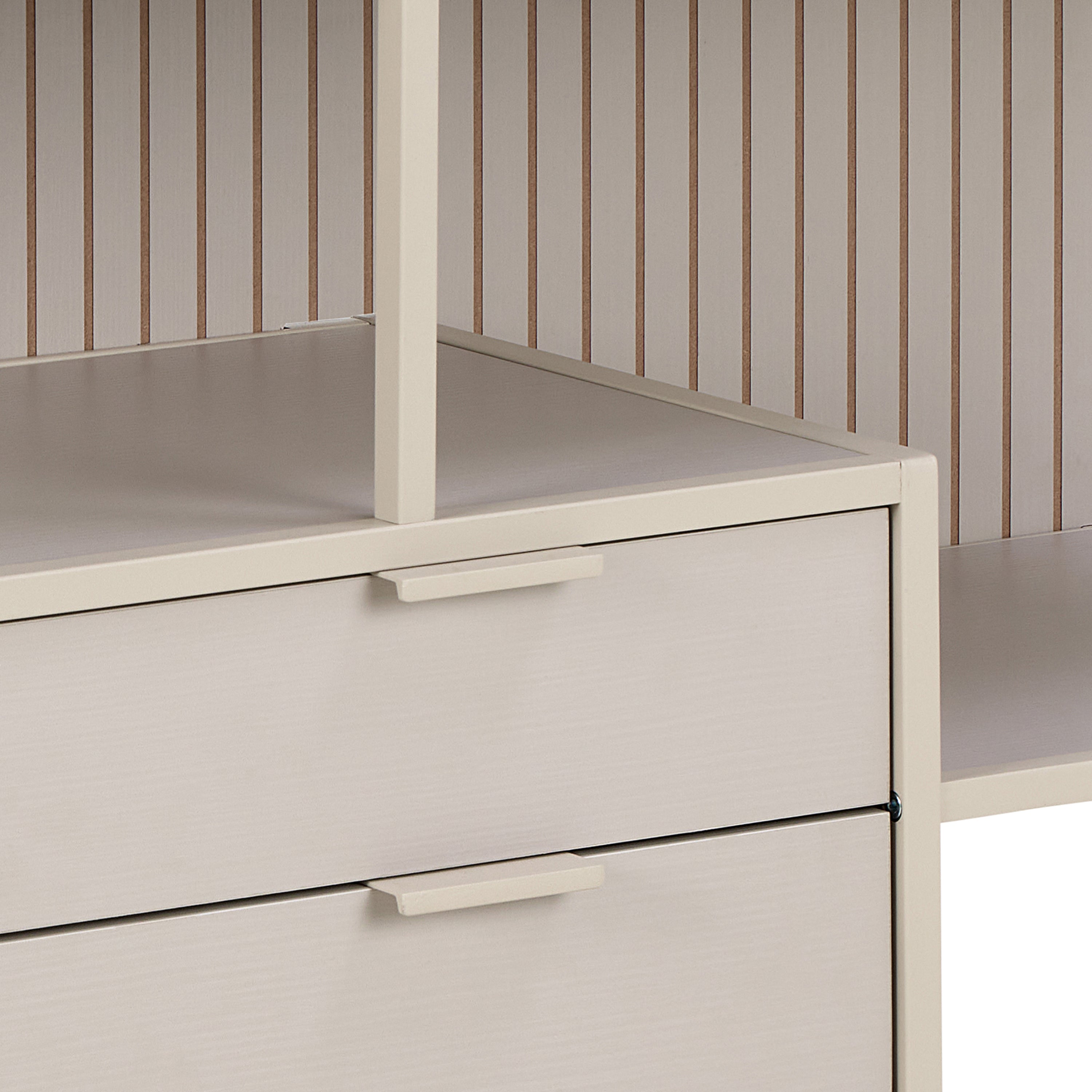 Seaford Grey Storage Unit with 2 Drawers and 3 Shelves