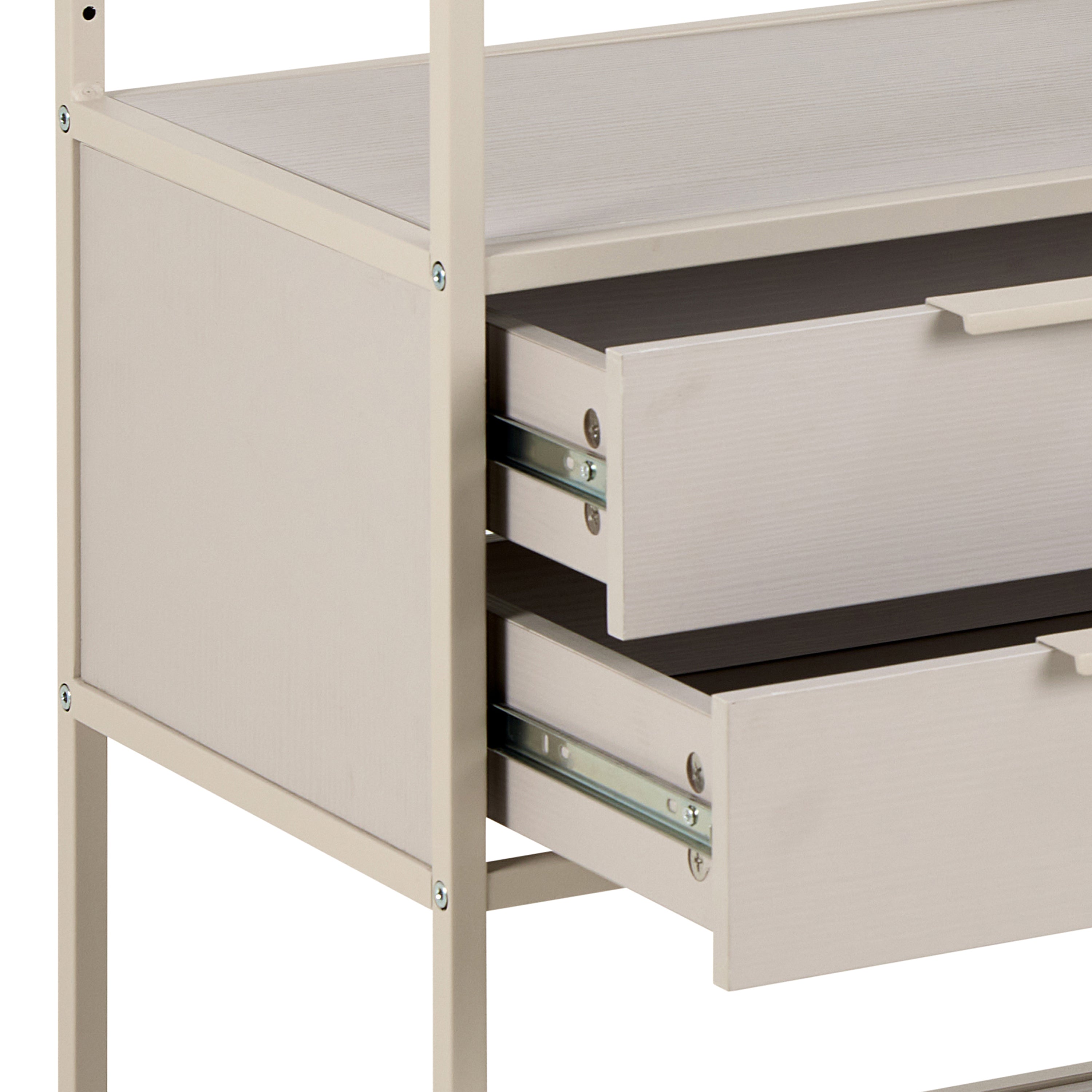 Seaford Grey Storage Unit with 2 Drawers and 3 Shelves