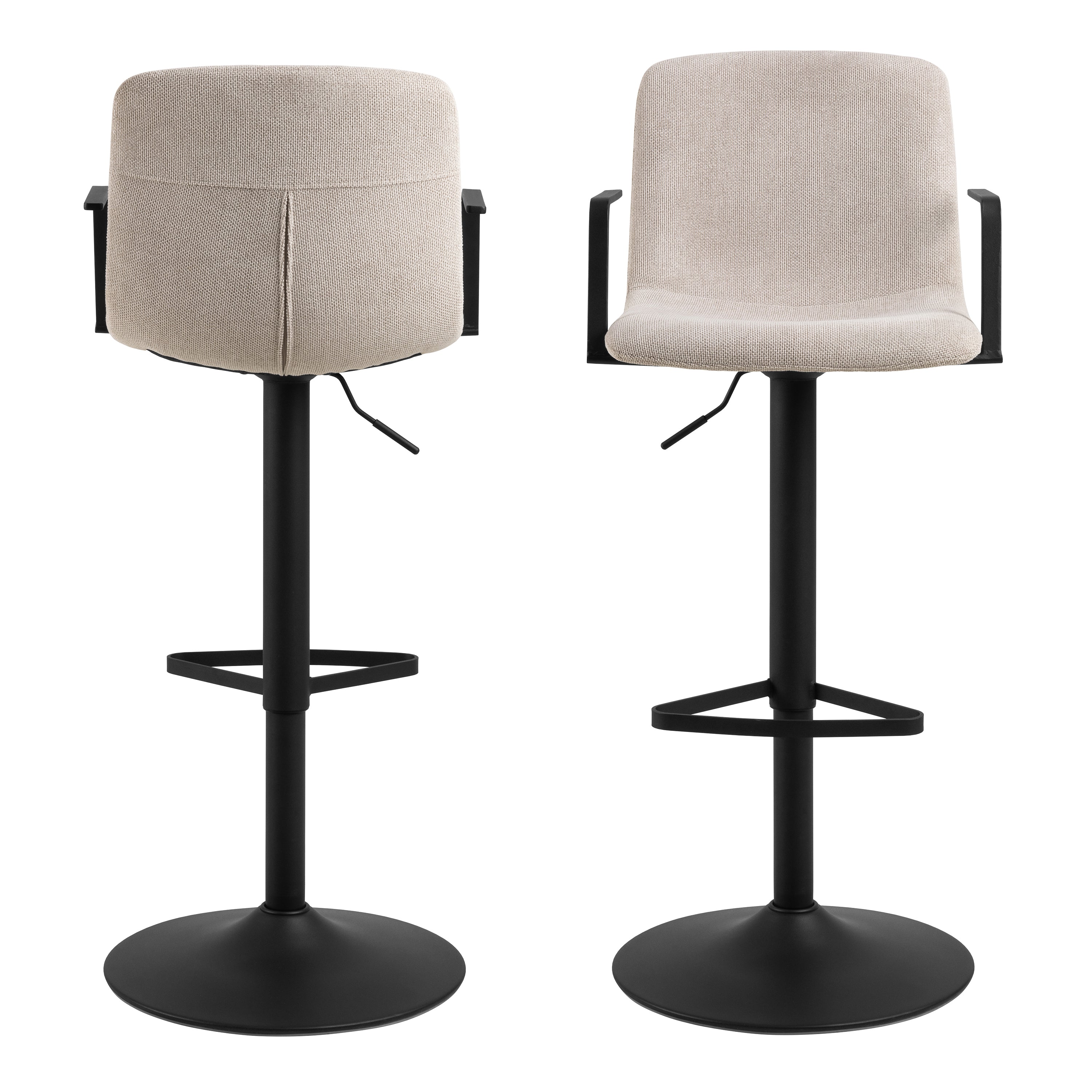 Pablo Swivel Beige Bar Stool With Adjustable Height Function Set of 2
