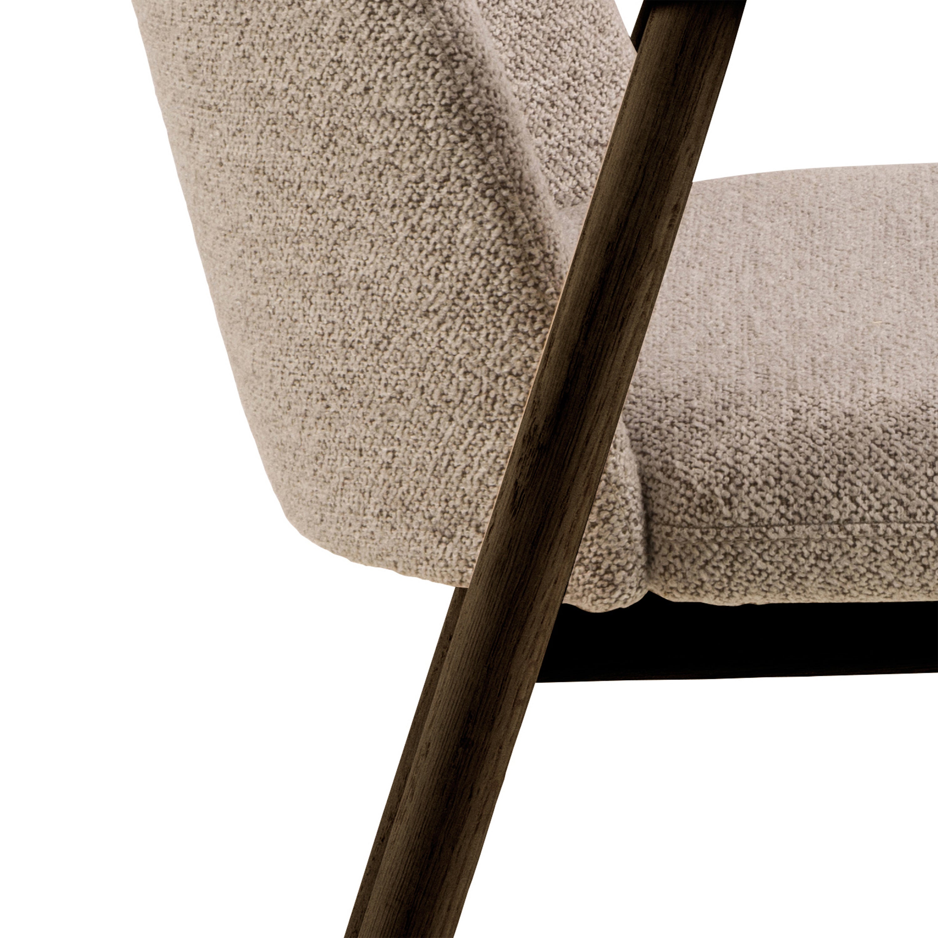 Leo Dining Chairs With Armrest in Monza Fabric Beige Set of 2