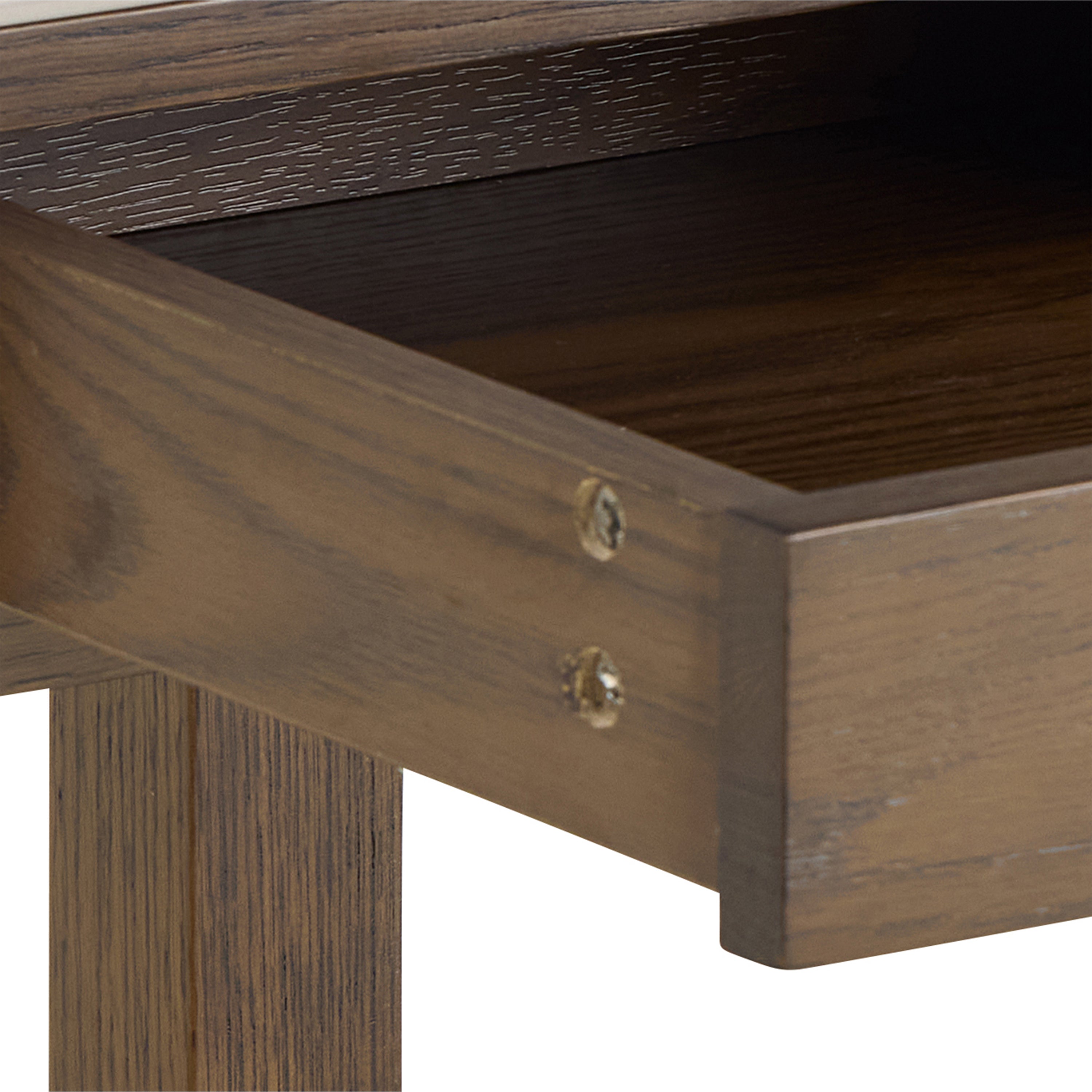 Southampton Square Side Table 1 Drawer in Cream Ceramic