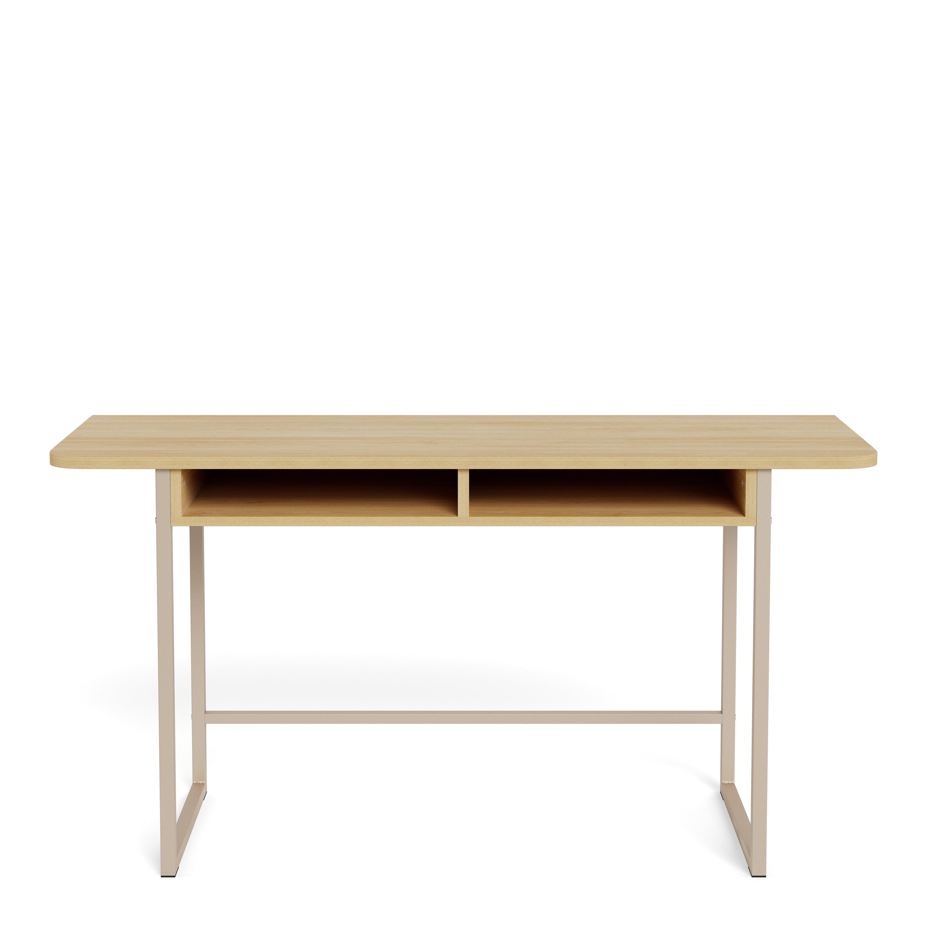 Darlington Console Table With 2 Open Shelves and Oak Top