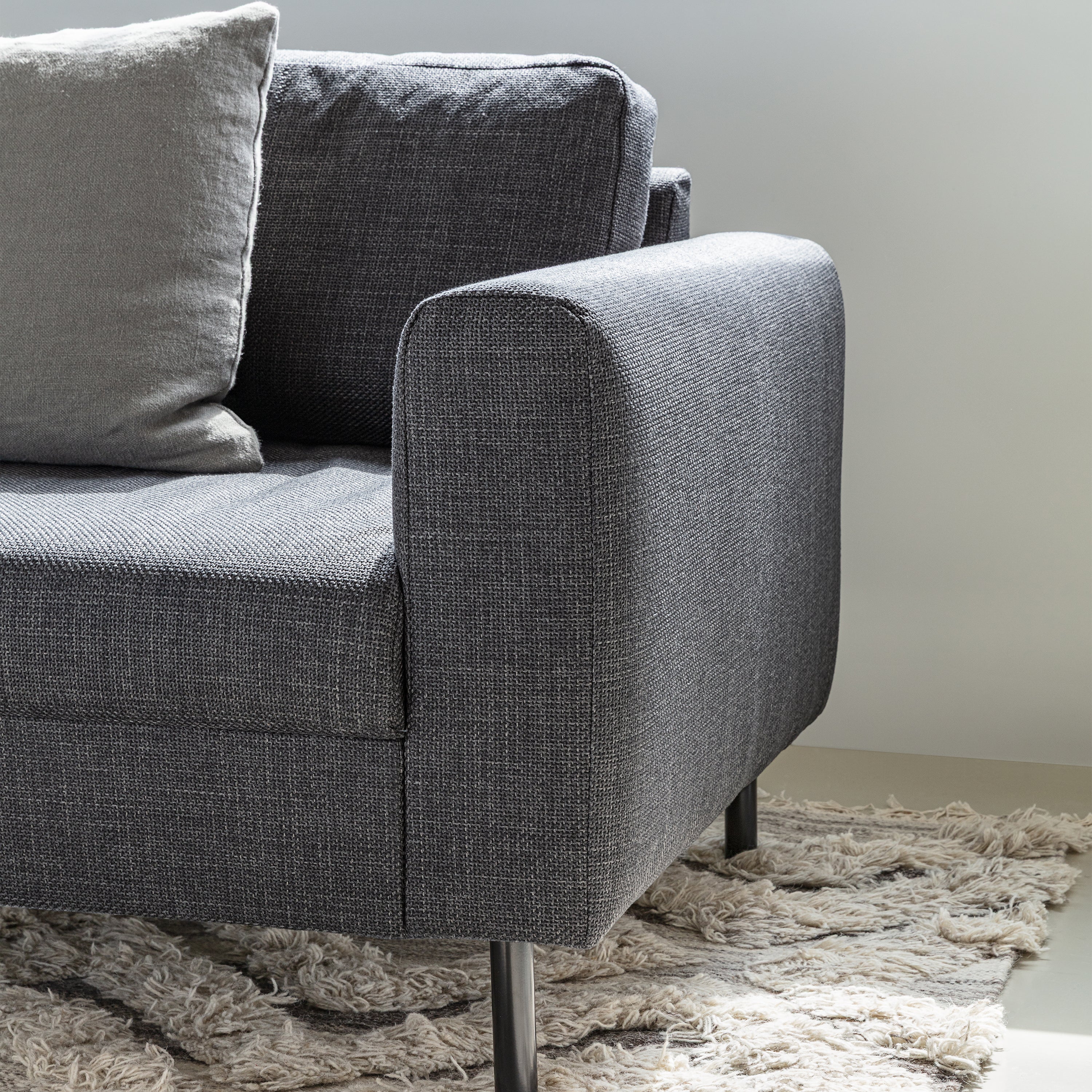 Omaha 2 Seater Sofa in Dark Grey and Basel Fabric