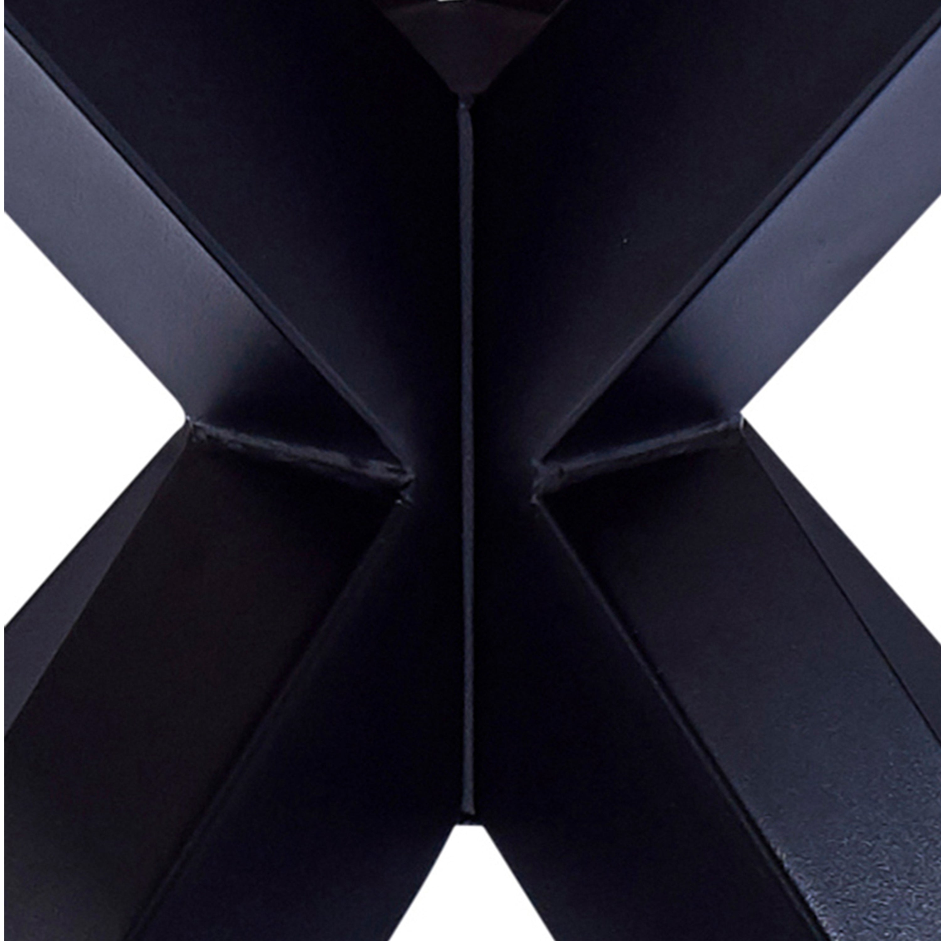 Heaven Round Dining Table with White Polished Marble Top Included 4 I_Oregon Dining Chair In Black with Cream Stitching,