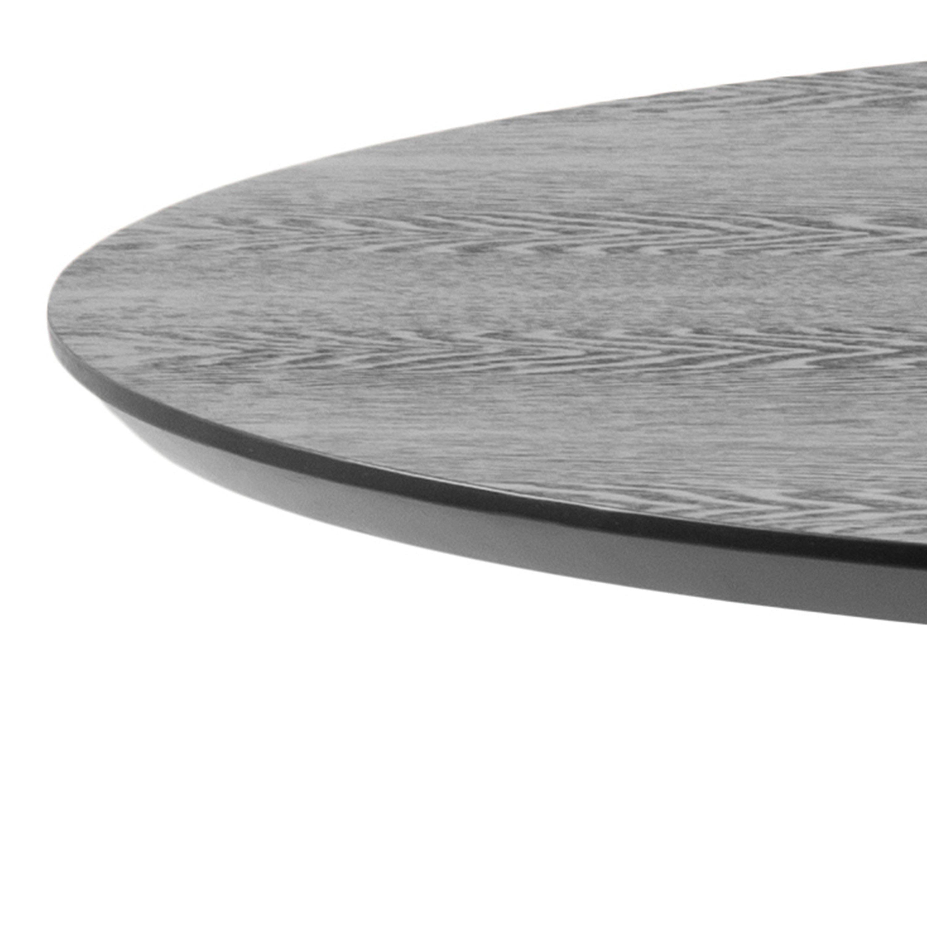 Ibiza Small Round Caf̩ Table with Black Ash Top and Matt Black Base