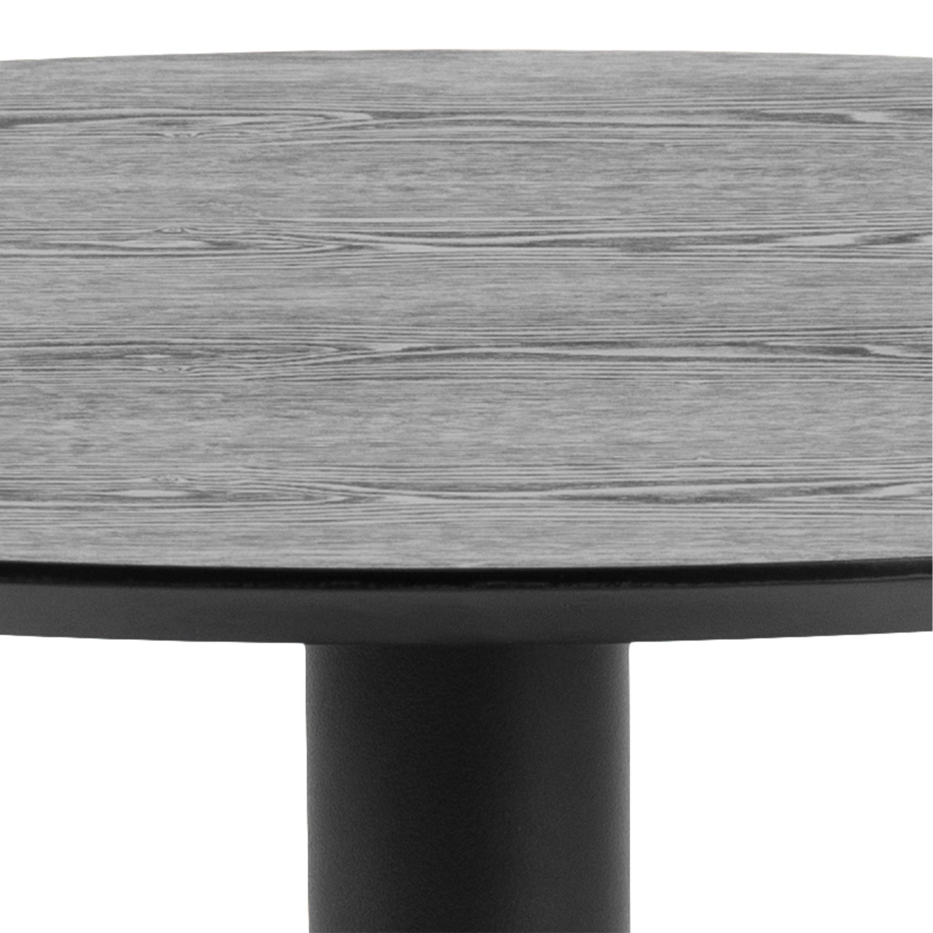 Ibiza Small Round Caf̩ Table with Black Ash Top and Matt Black Base