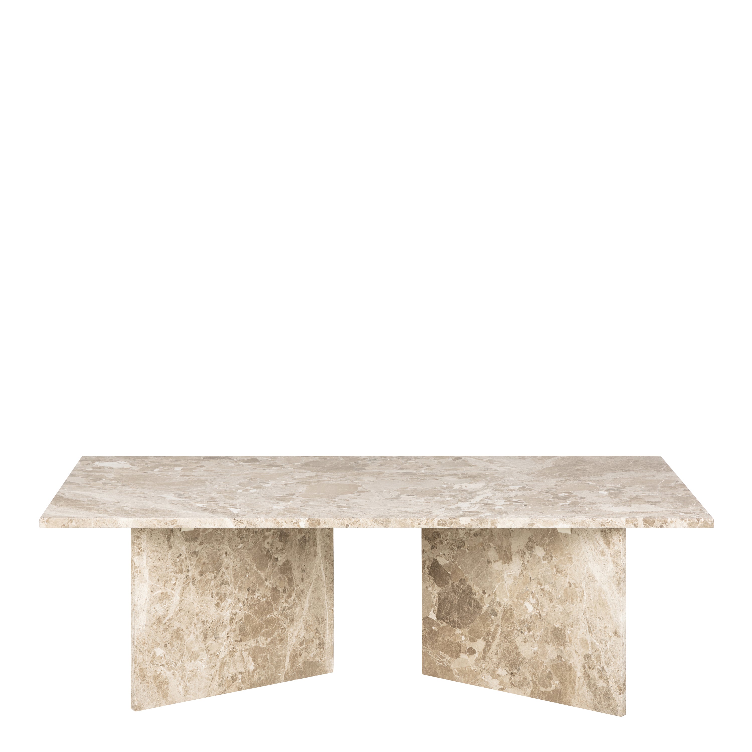 Vega Rectangular Coffee Table with Brown Marble Top 140cm