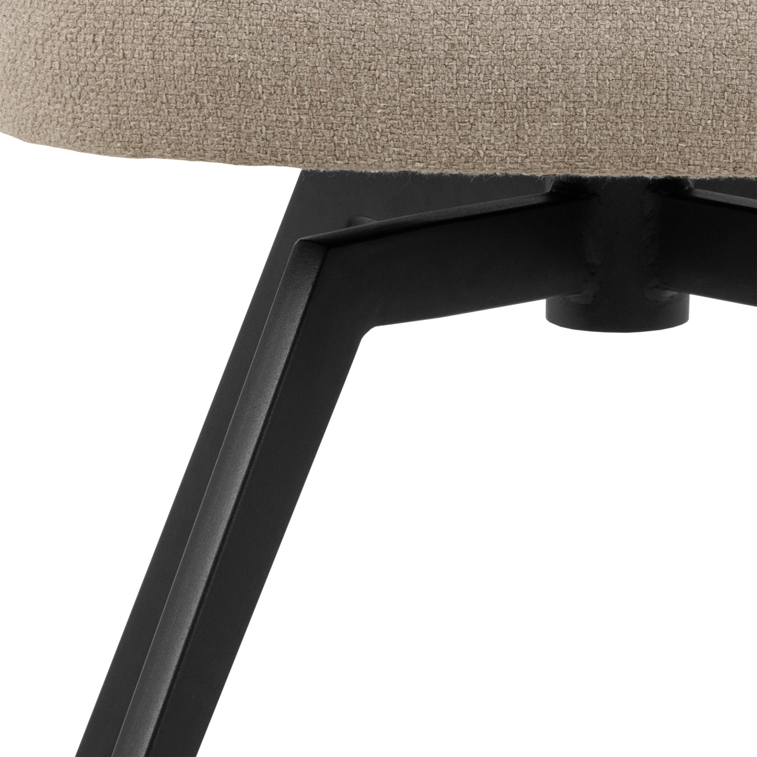 Soli Round Dining Table in Oak/Black 120x75cm Included 4 Darlene Dining Chair with Armrest and Swivel Function in Beige