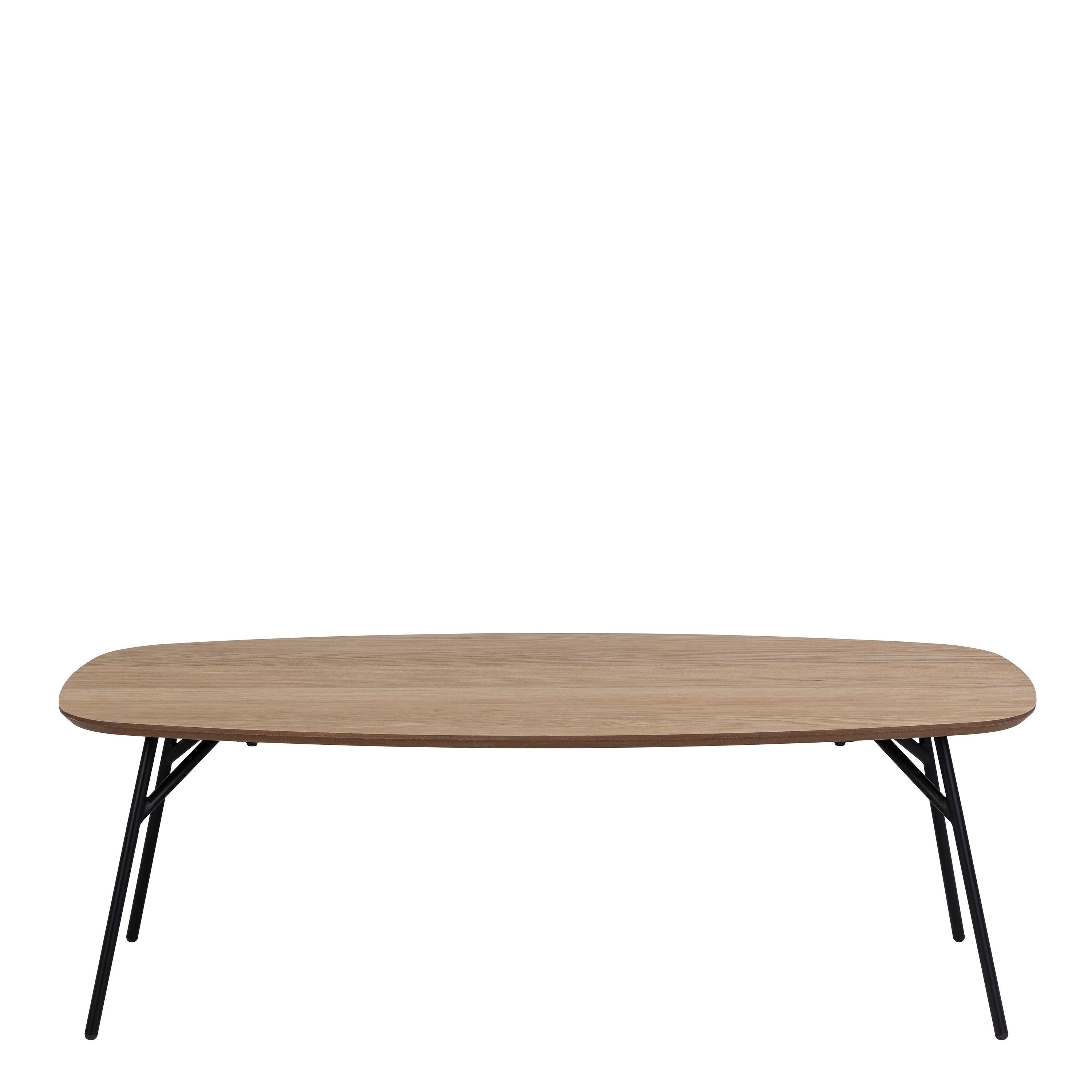 Caracas Rectangular Coffee Table in Oak and Matt Black