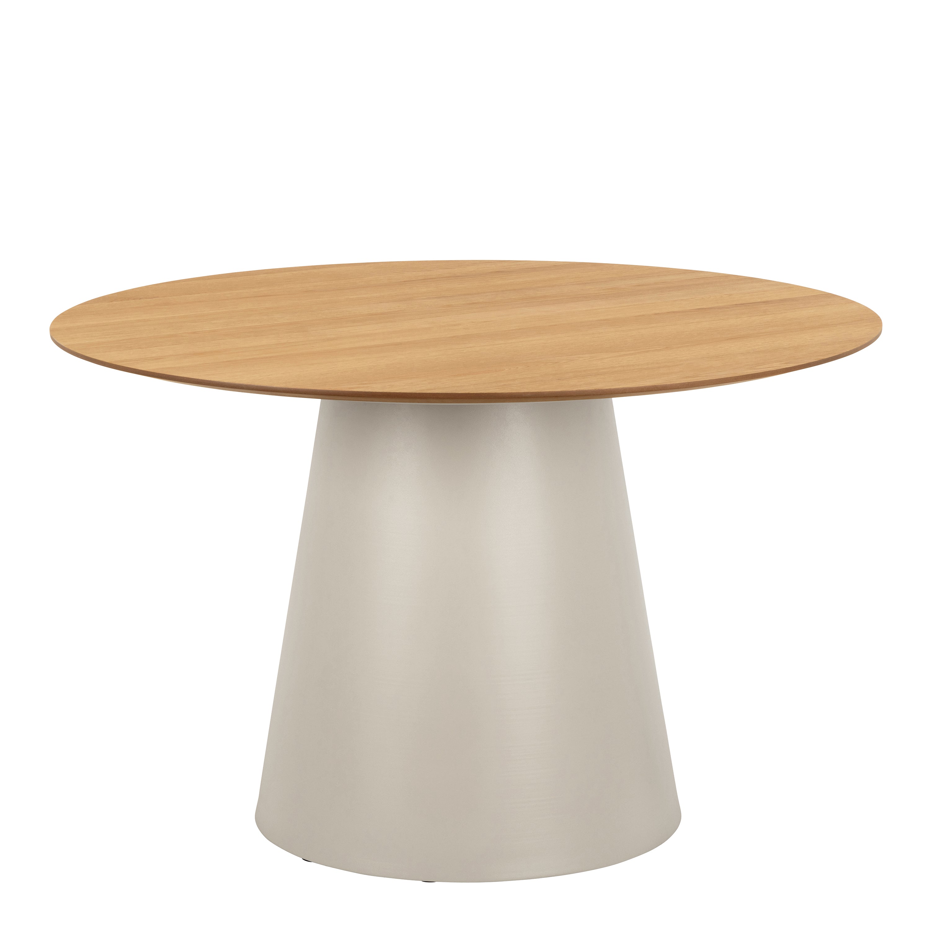 Soli Round Dining Table in Oak/Grey 120x75cm Included 4 Ella Swivel Beige Dining Chair