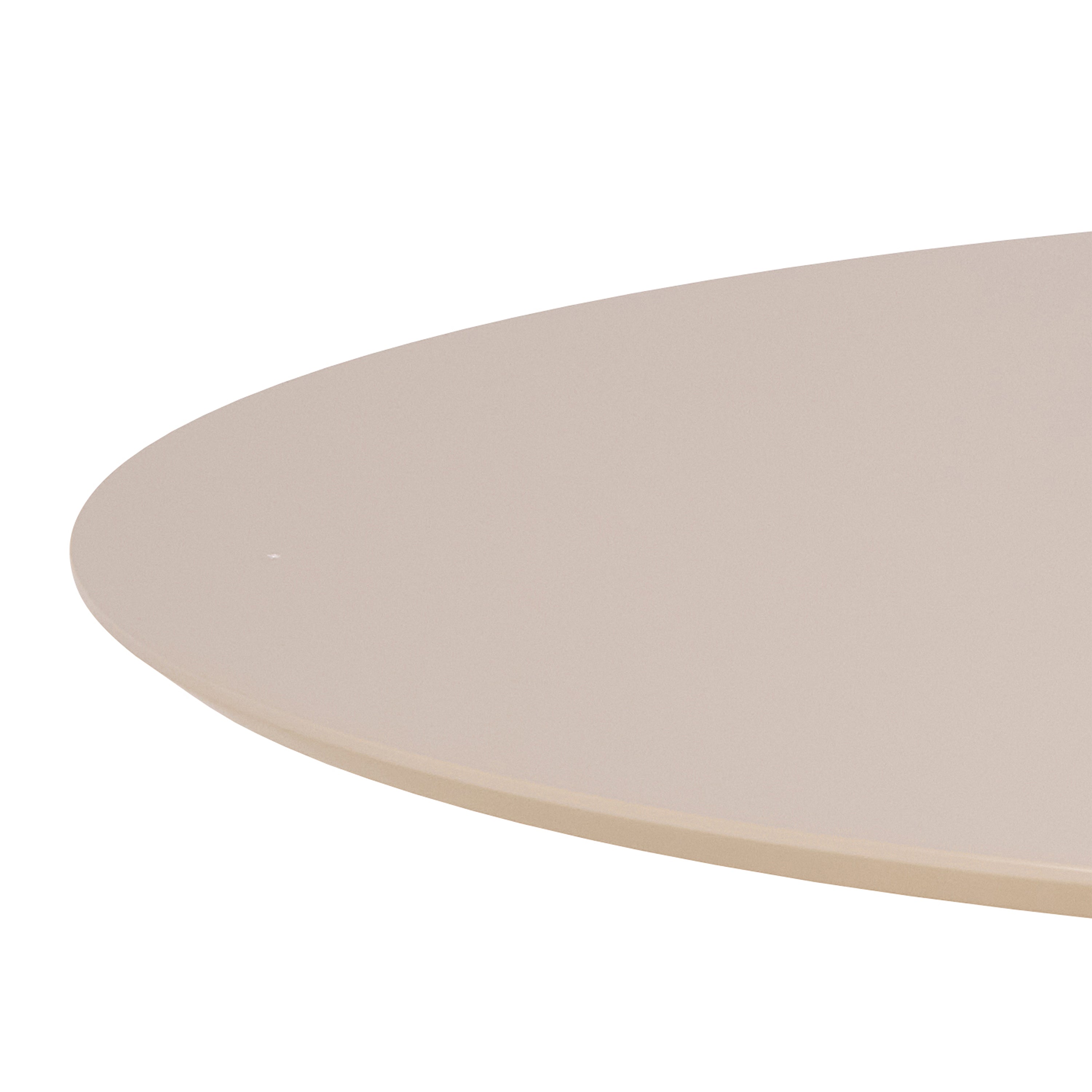 Ibiza Round Dining Table with Beige Top and Matt Beige Base 110x74cm