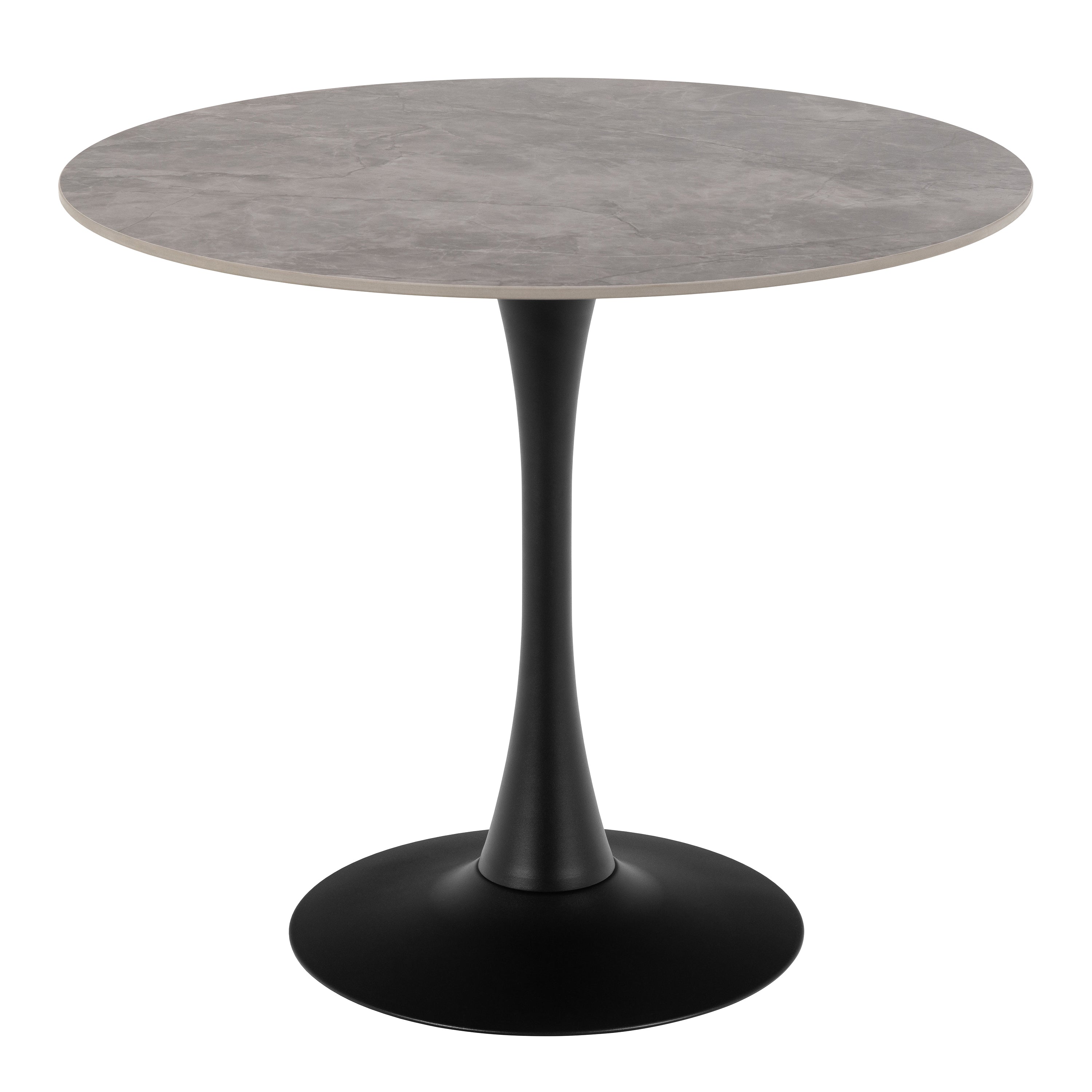Malta Ceramic Round Dining Table Grey/Black 90x75 cm